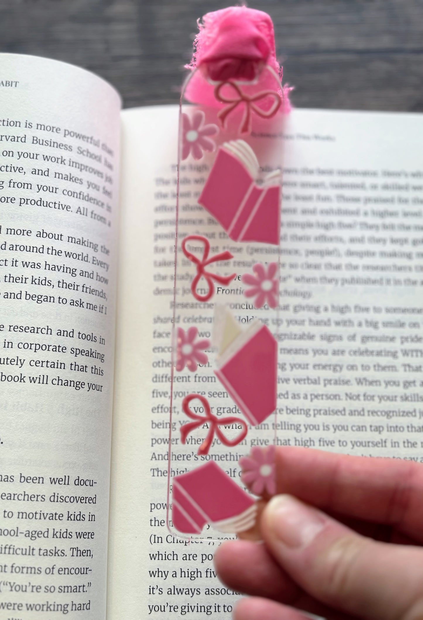 Books & Pink Bows Bookmark