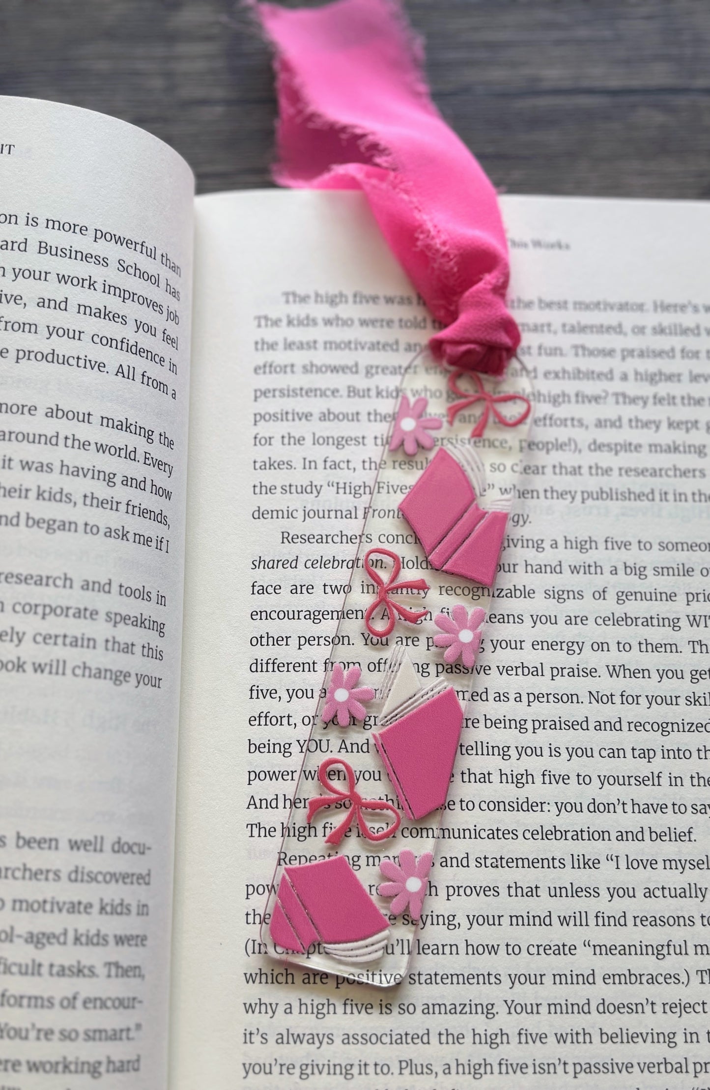 Books & Pink Bows Bookmark