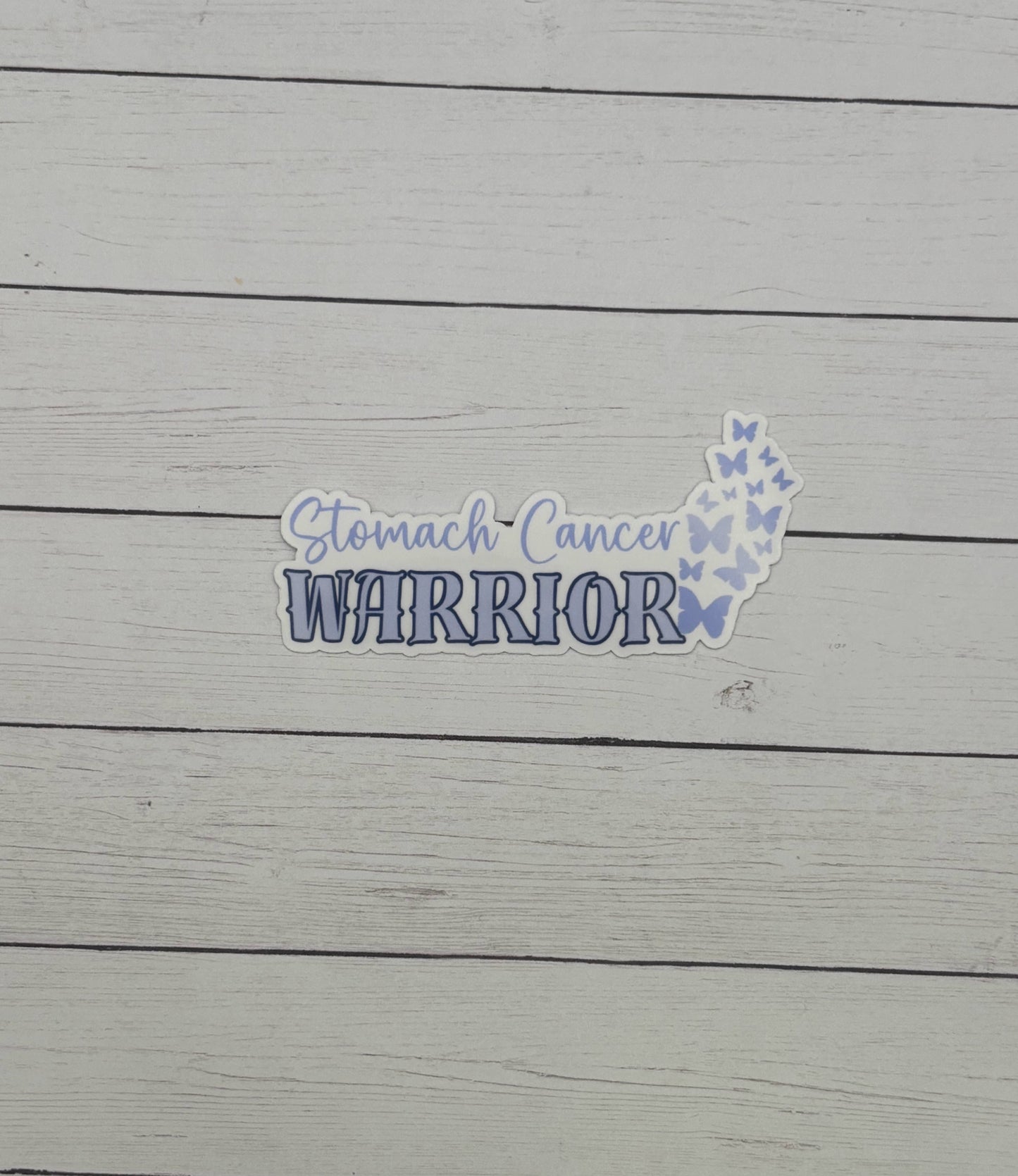 Stomach Cancer Warrior Butterflies Sticker