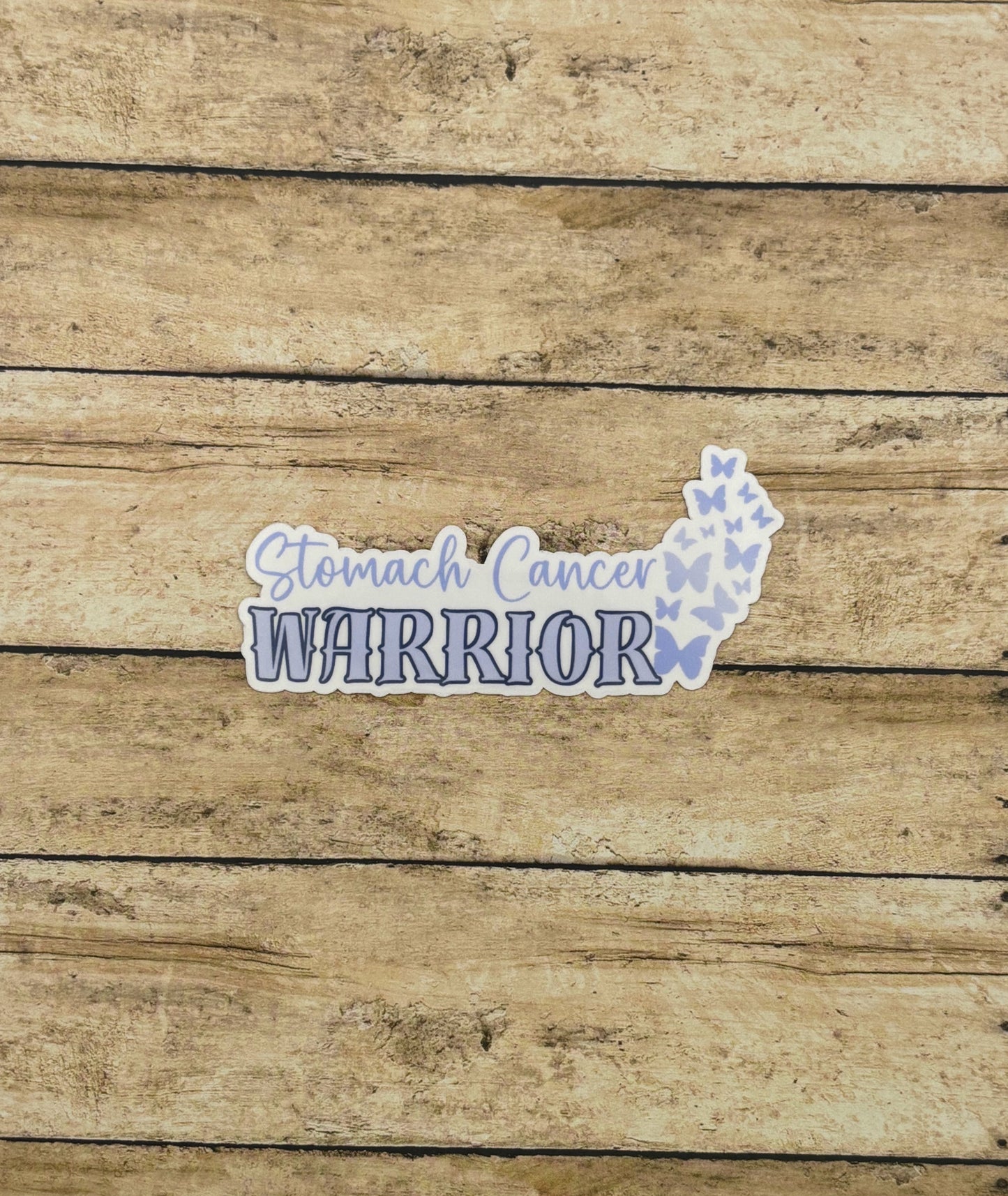 Stomach Cancer Warrior Butterflies Sticker