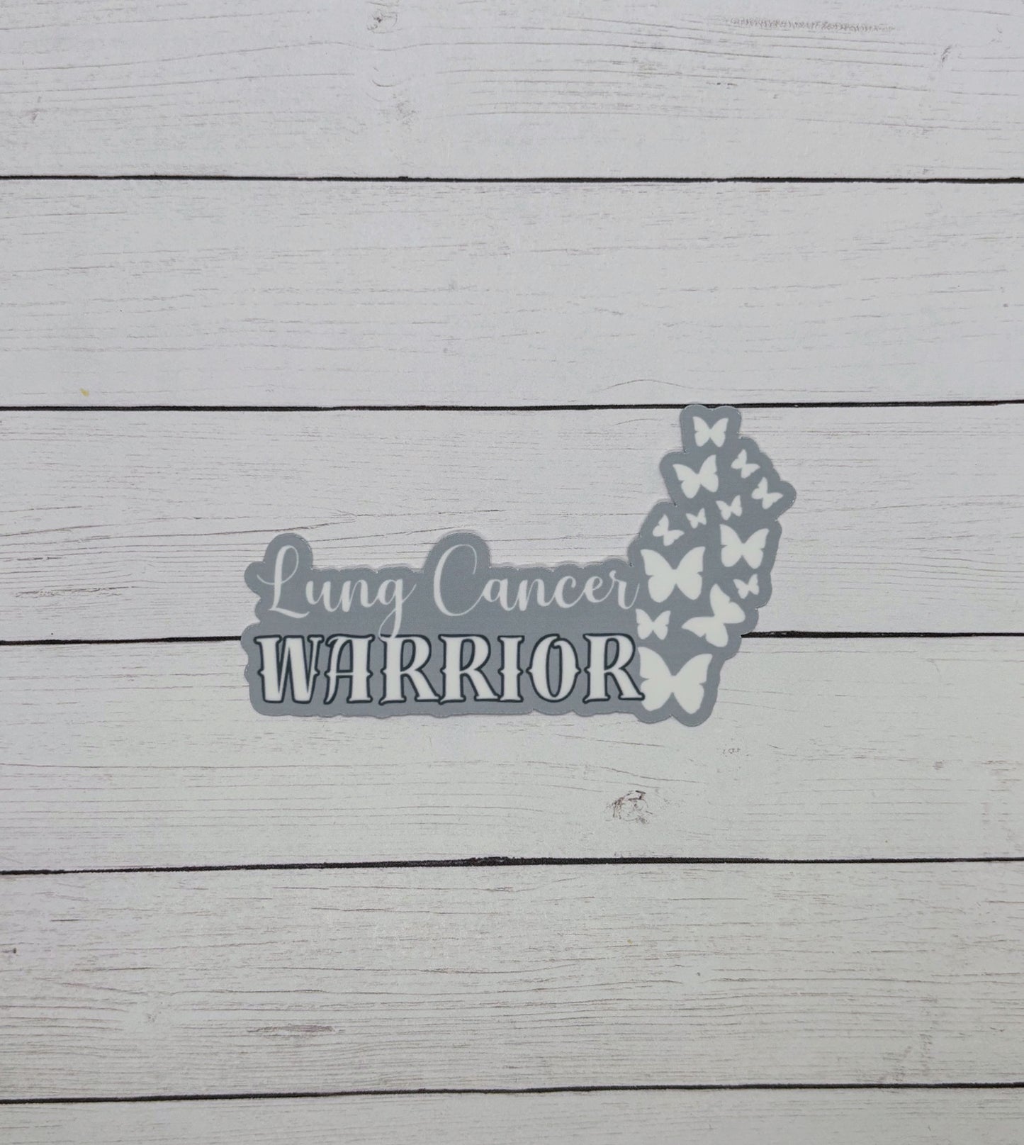 Lung Cancer Warrior Butterflies Sticker