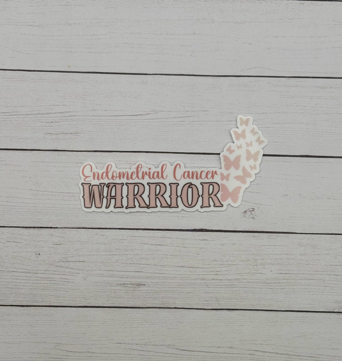 Endometrial Cancer Warrior Butterflies Sticker