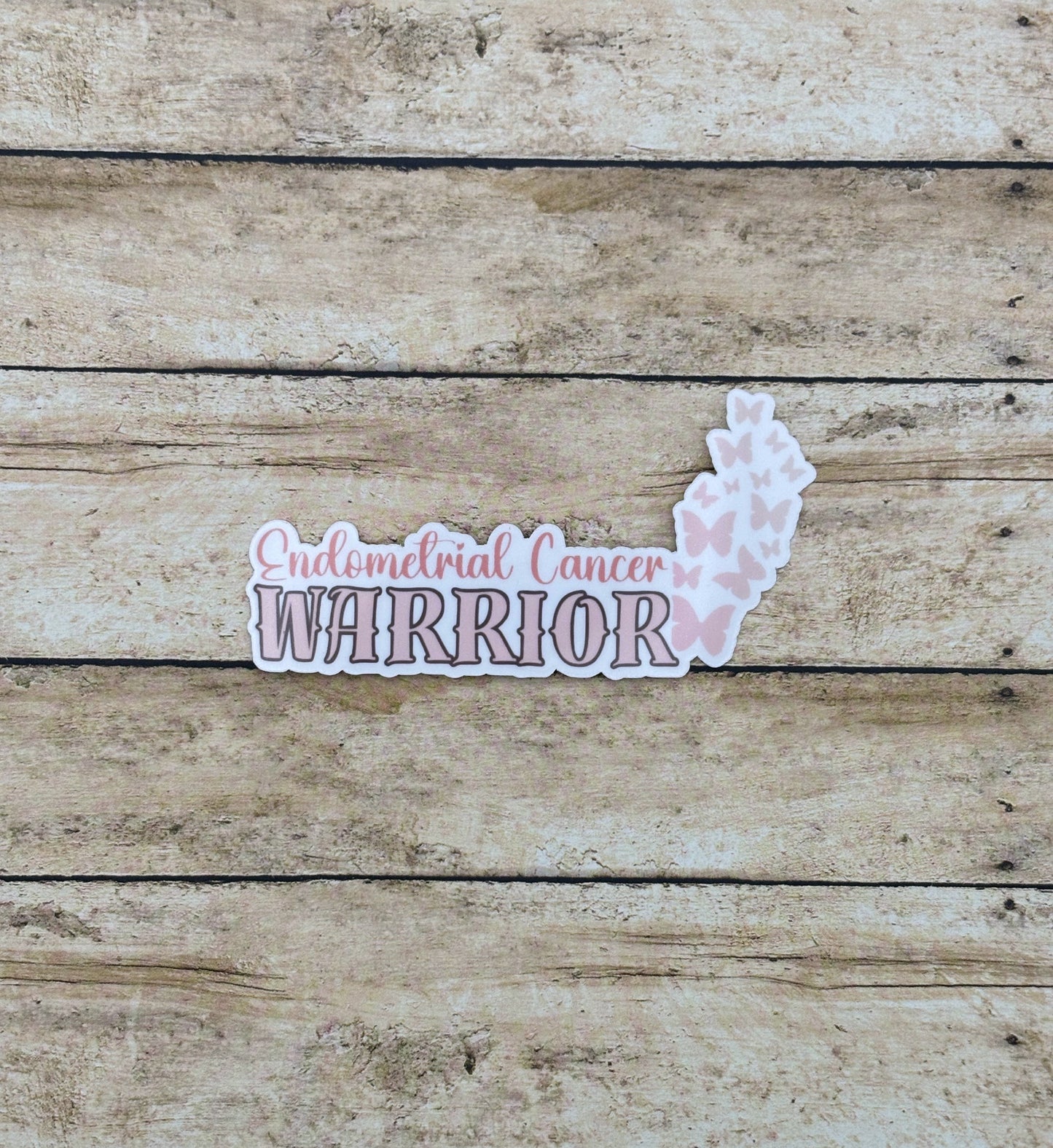 Endometrial Cancer Warrior Butterflies Sticker