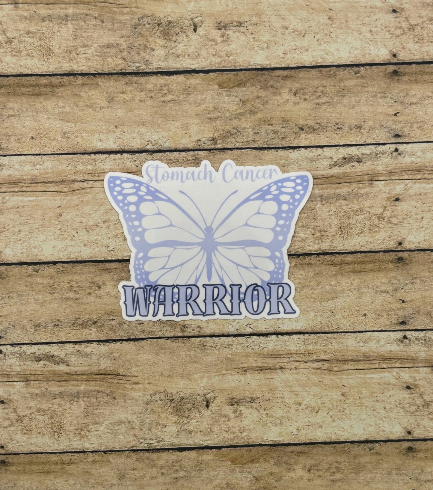 Stomach Cancer Warrior Butterfly Sticker