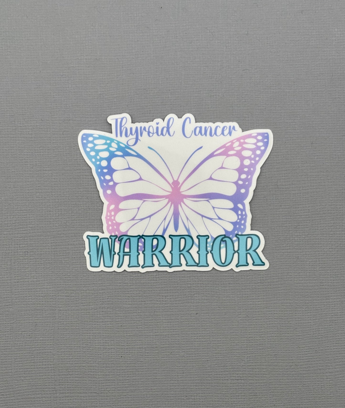 Thyroid Cancer Warrior Butterfly Sticker