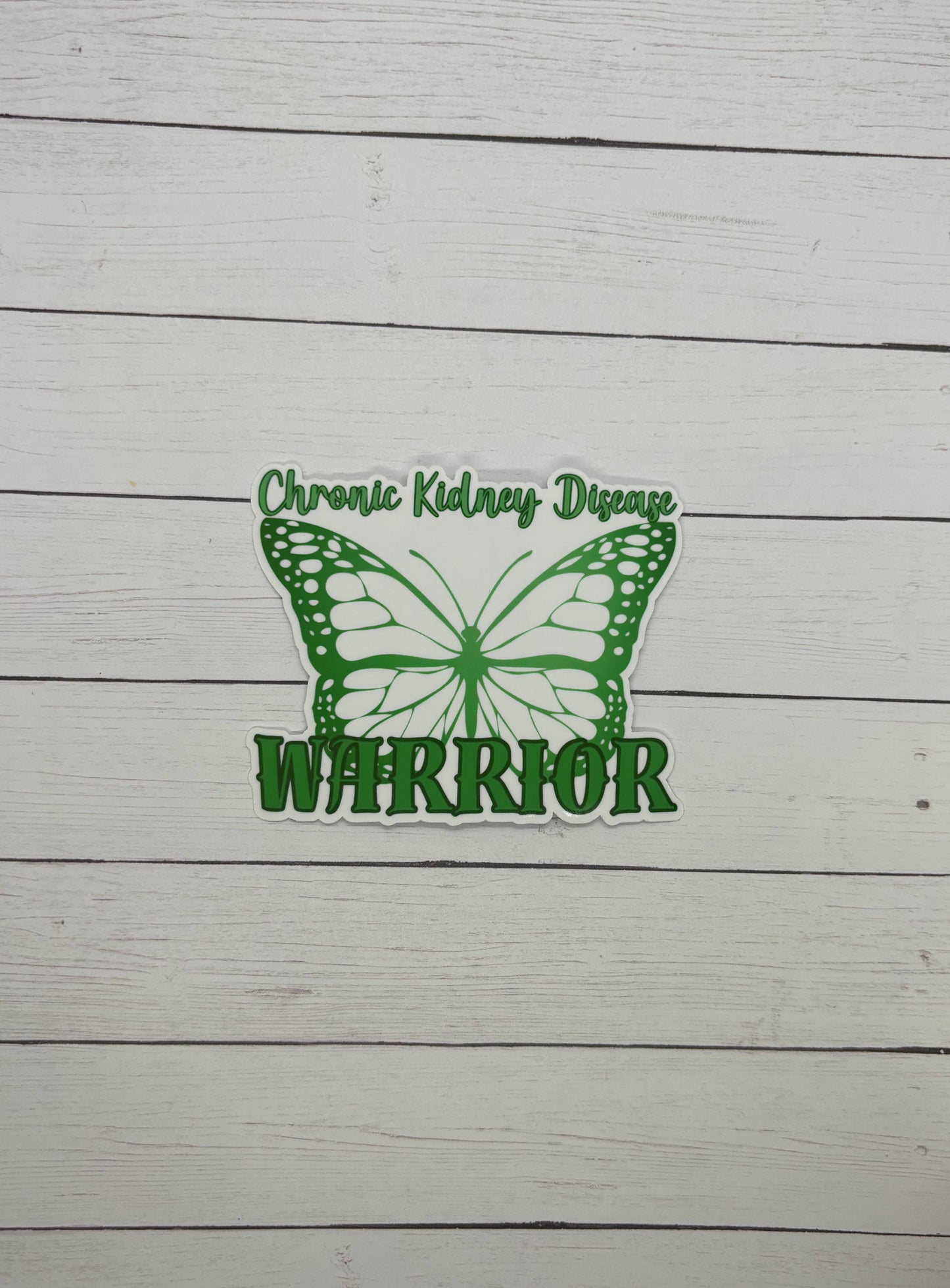 Chronic Kidney Disease Warrior Butterfly Sticker