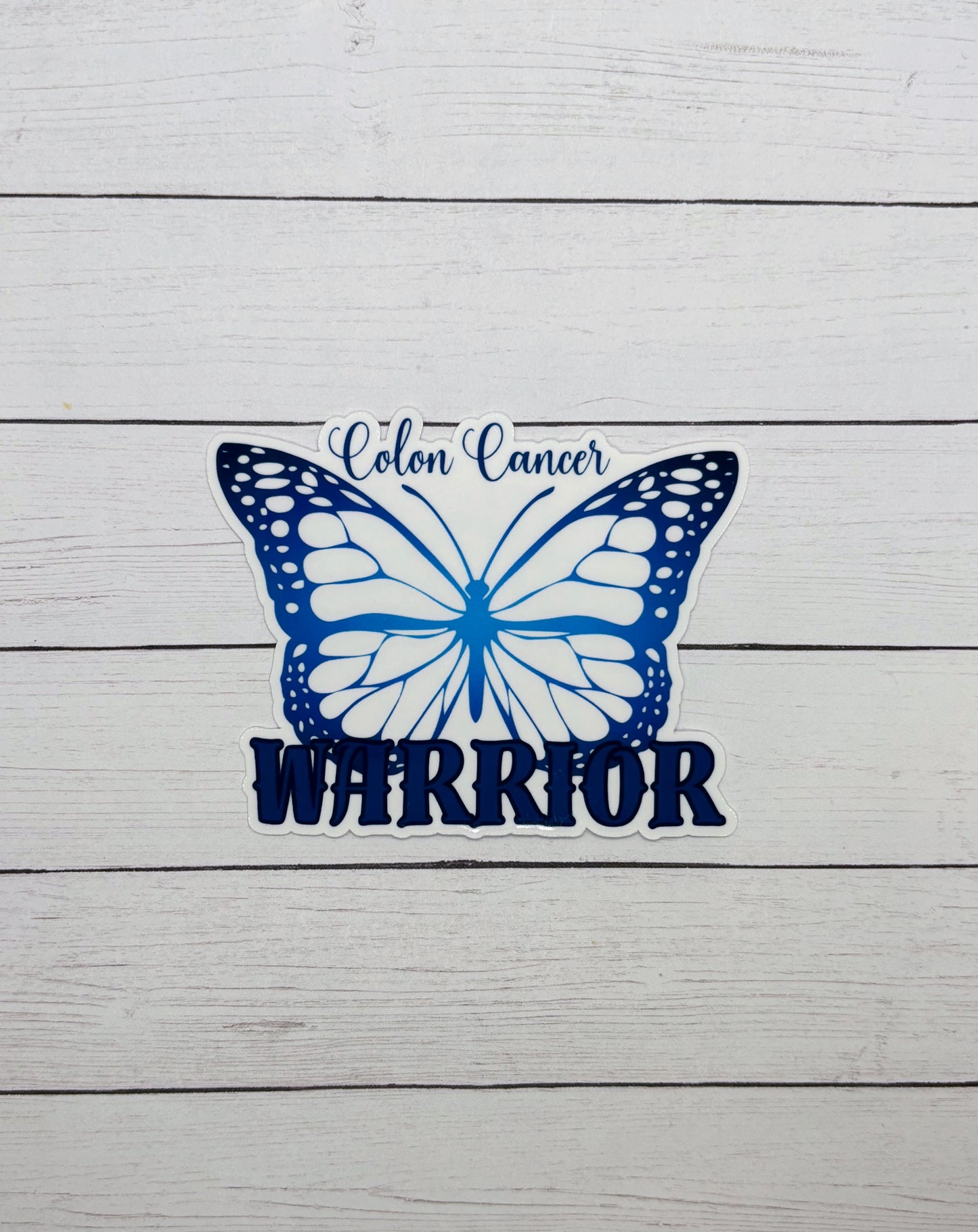 Colon Cancer Warrior Butterfly Sticker