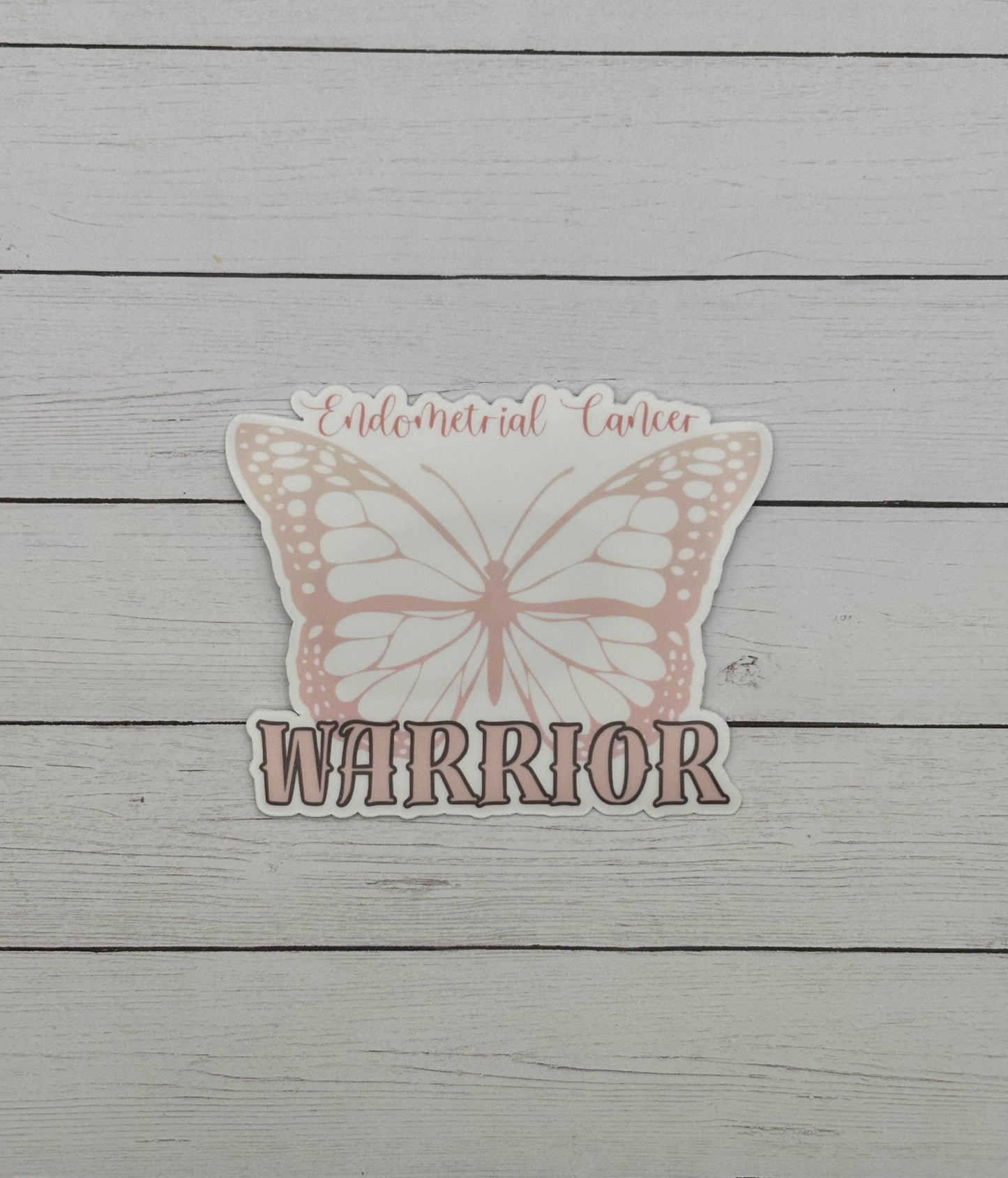 Endometrial Cancer Warrior Butterfly Sticker