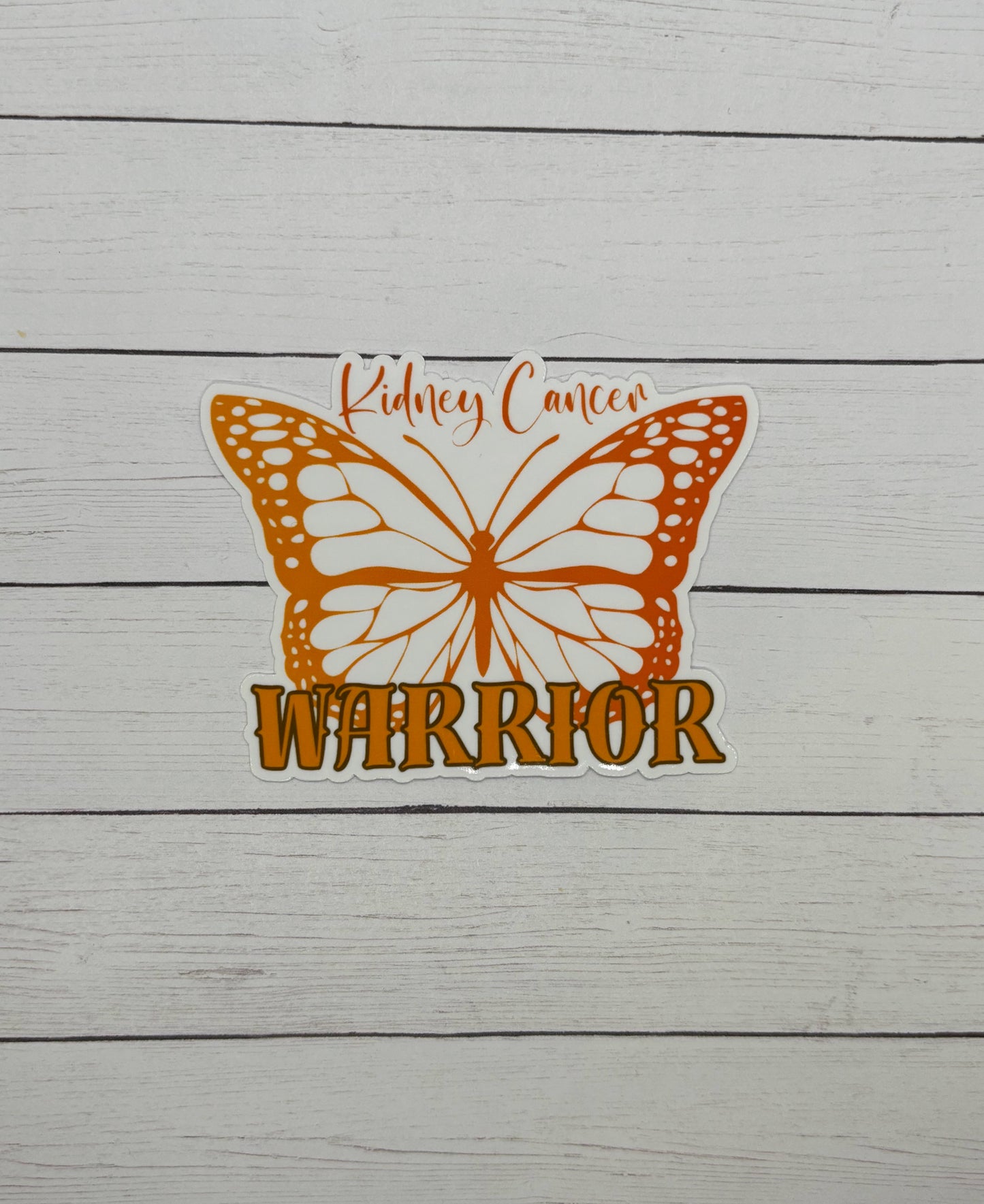Kidney Cancer Warrior Butterfly Sticker