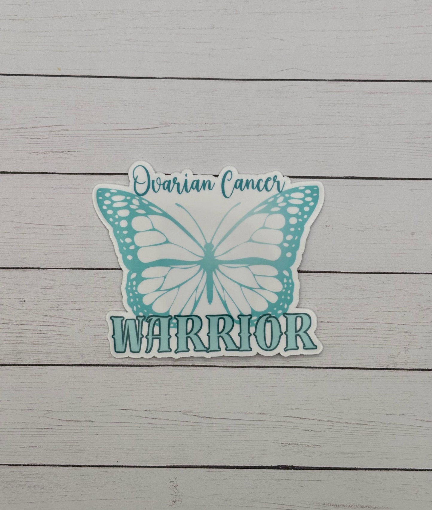 Ovarian Cancer Warrior Butterfly Sticker