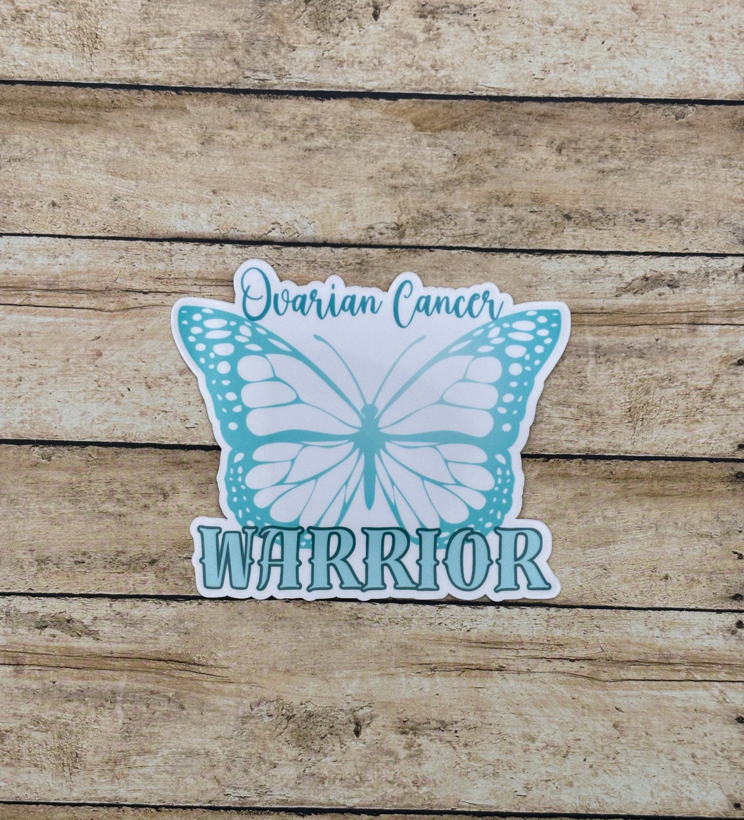Ovarian Cancer Warrior Butterfly Sticker