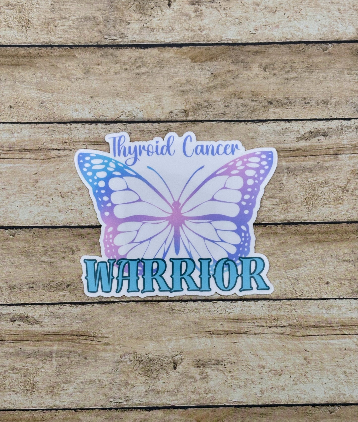 Thyroid Cancer Warrior Butterfly Sticker