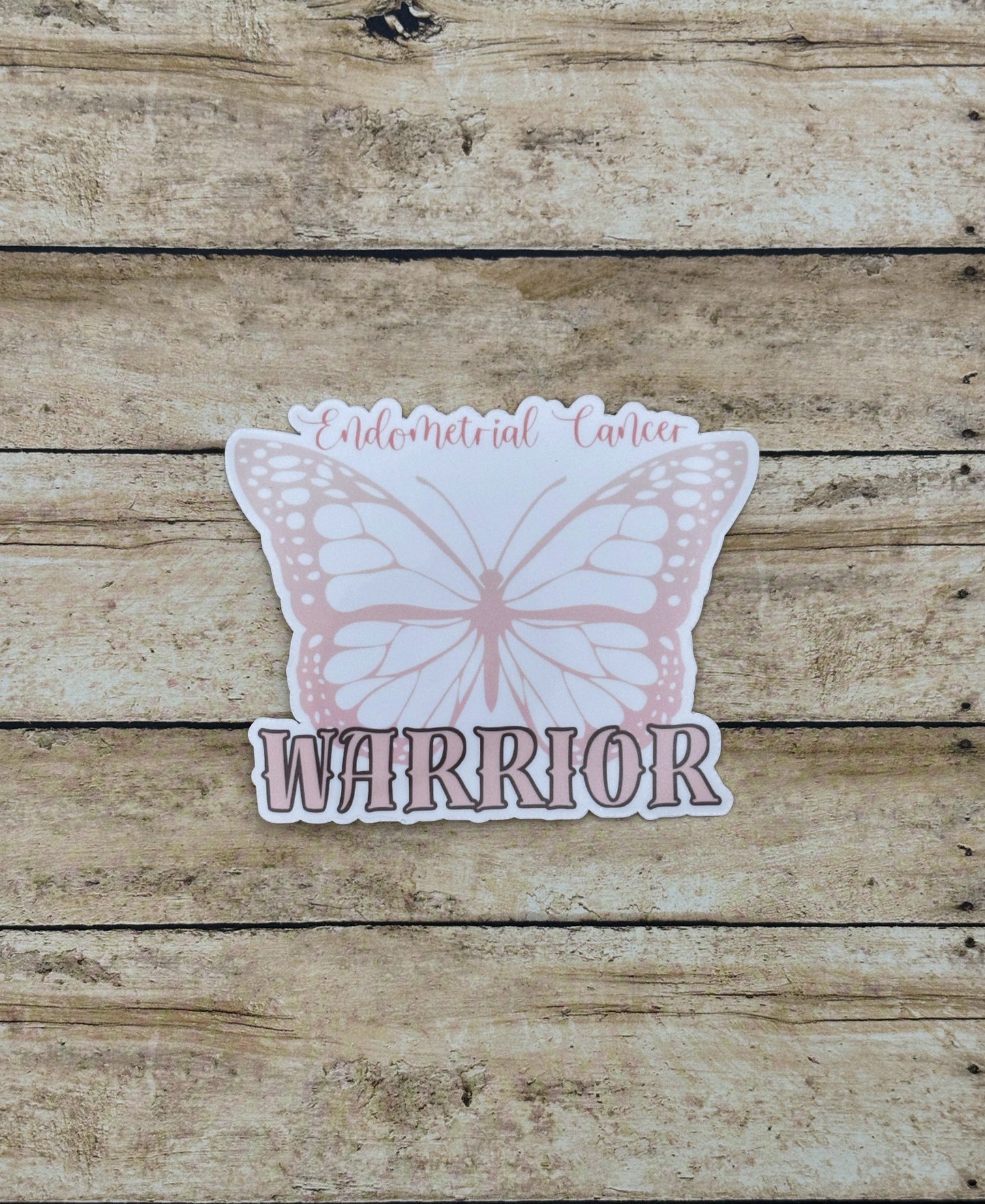 Endometrial Cancer Warrior Butterfly Sticker