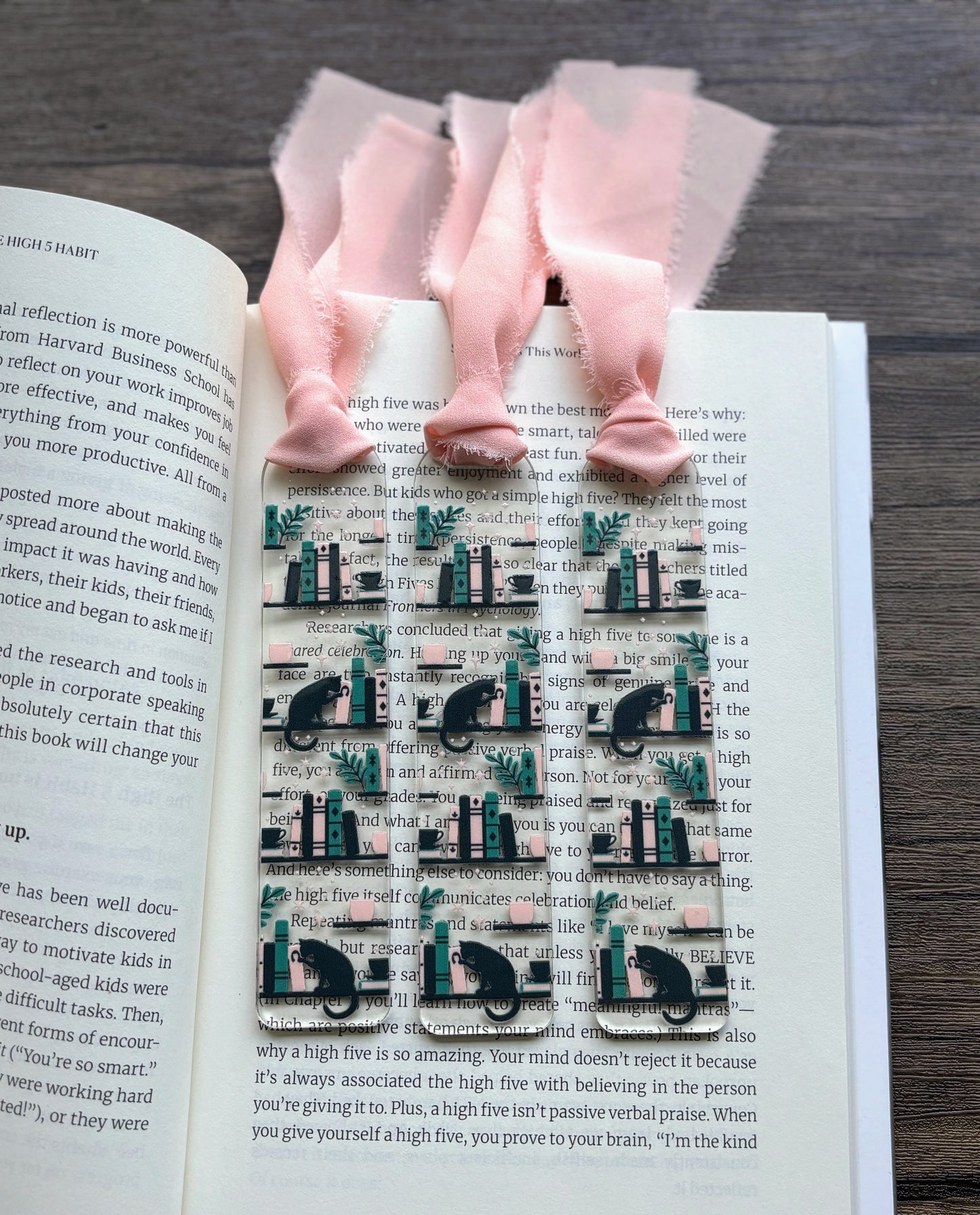 Cats & Bookshelf Boho Bookmark