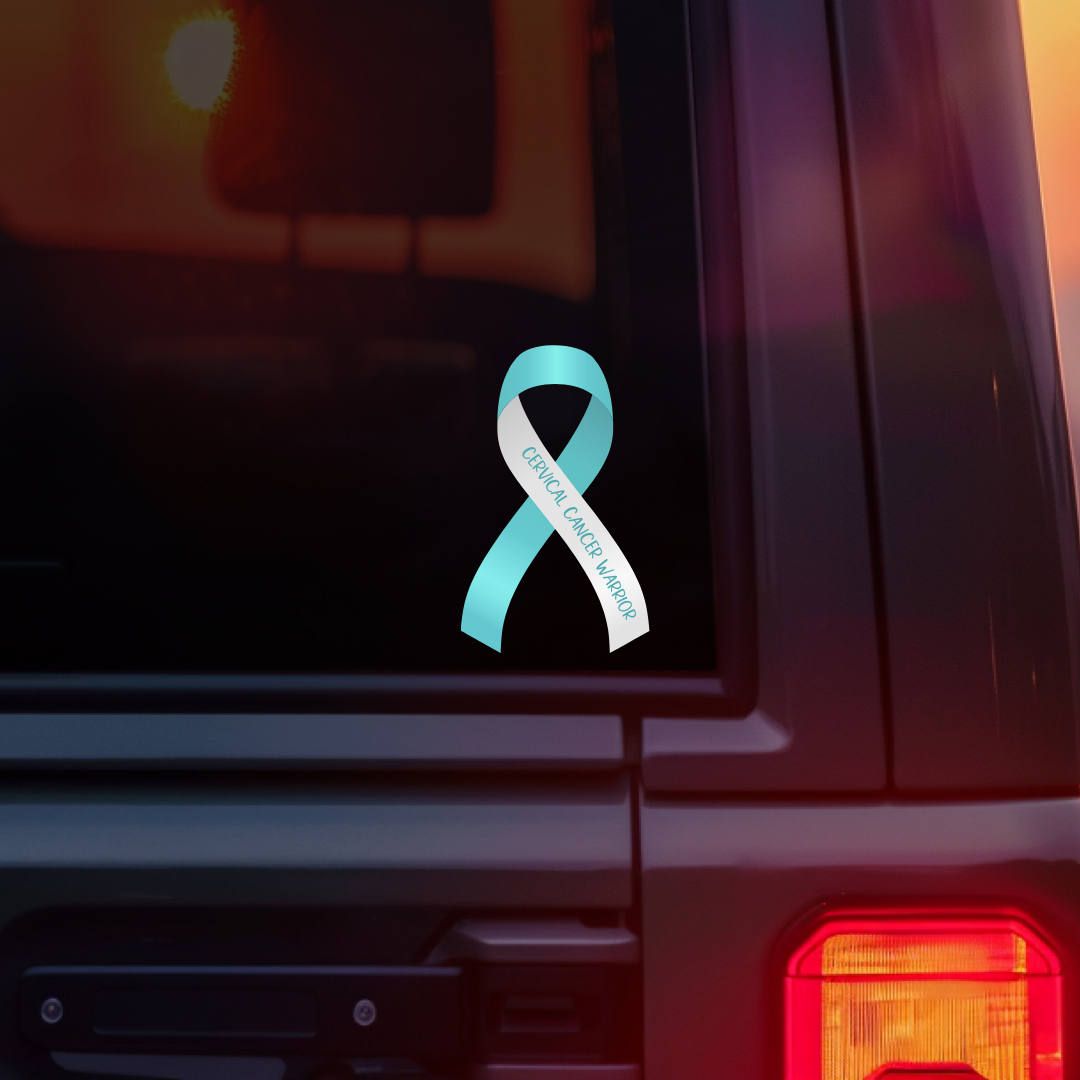 Cervical Cancer Warrior Ribbon Car Decal