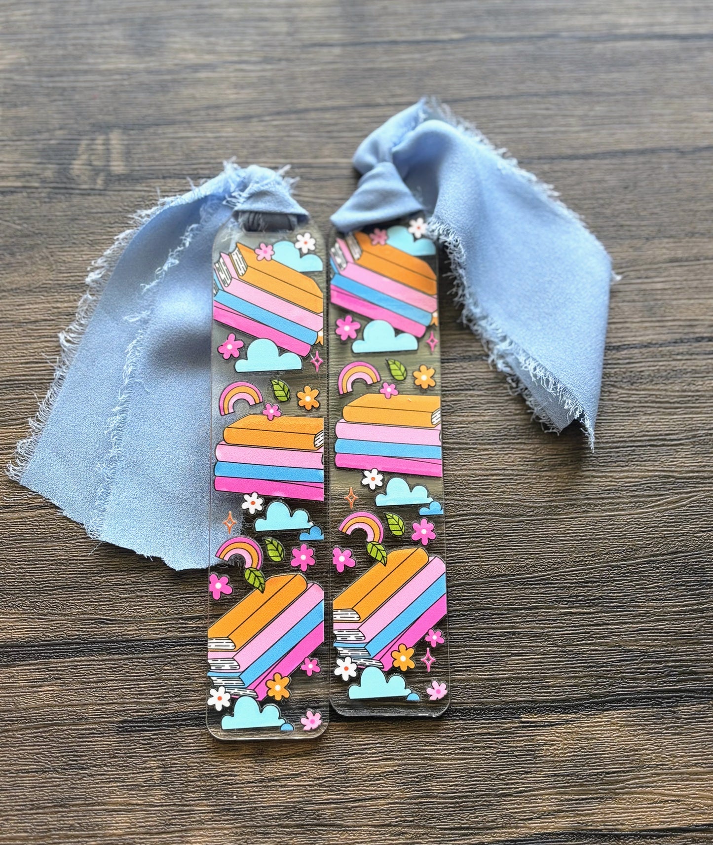 Books, Clouds & Rainbows Bookmark