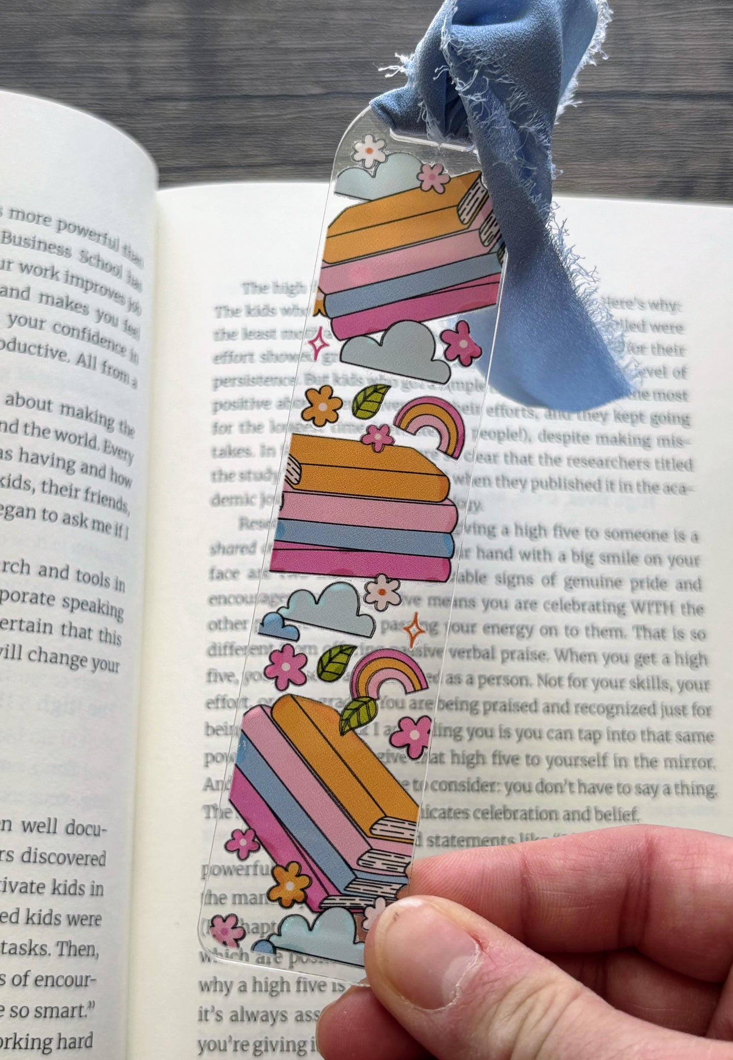 Books, Clouds & Rainbows Bookmark