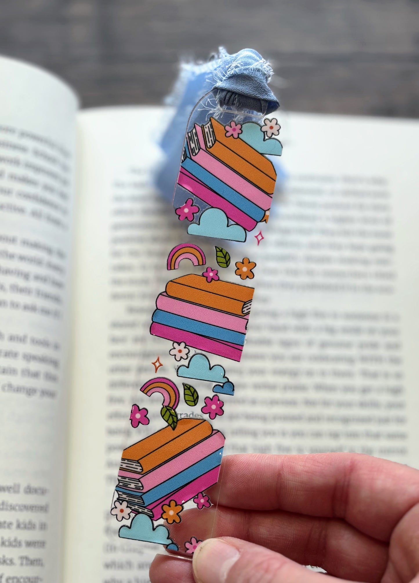 Books, Clouds & Rainbows Bookmark