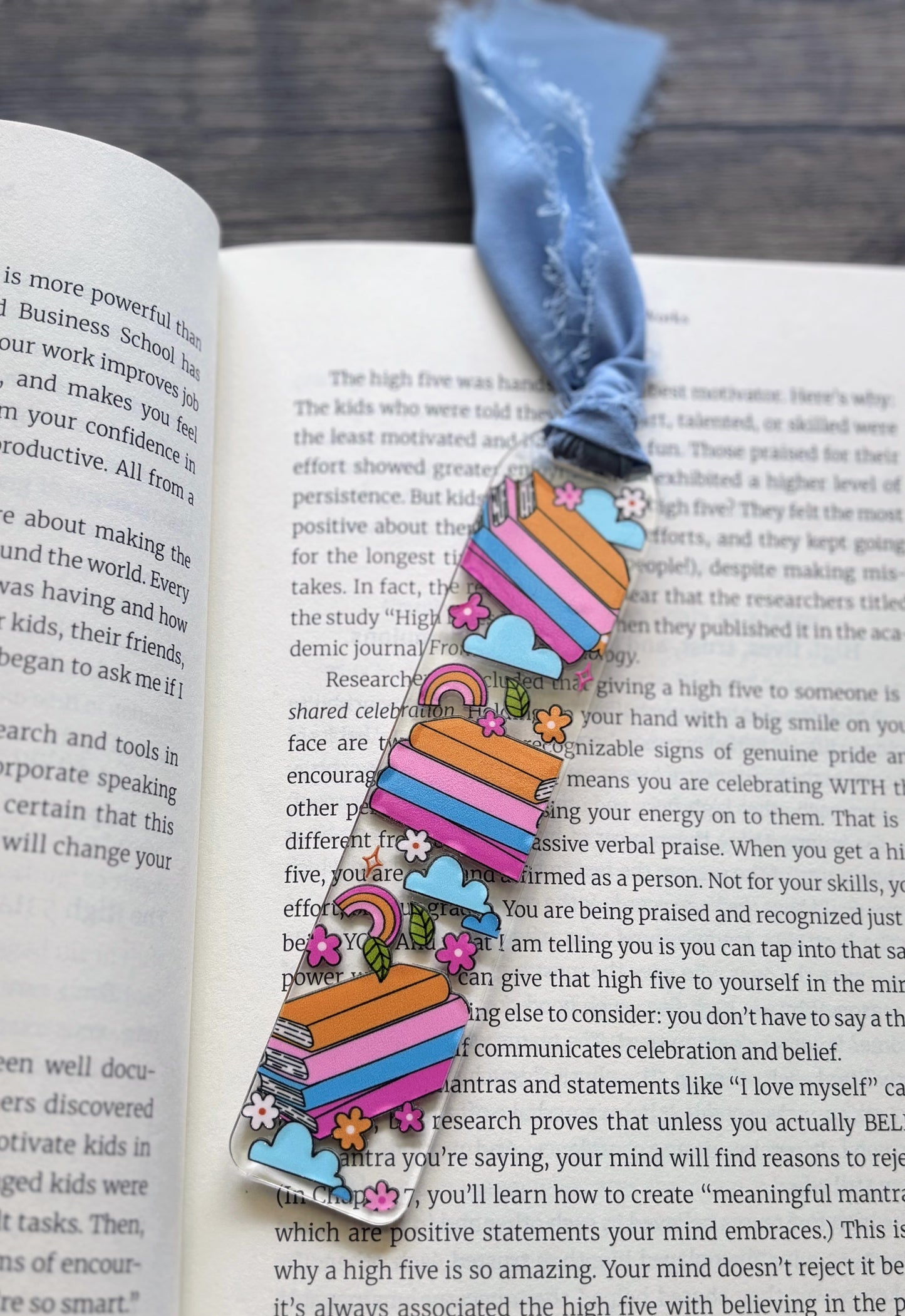 Books, Clouds & Rainbows Bookmark