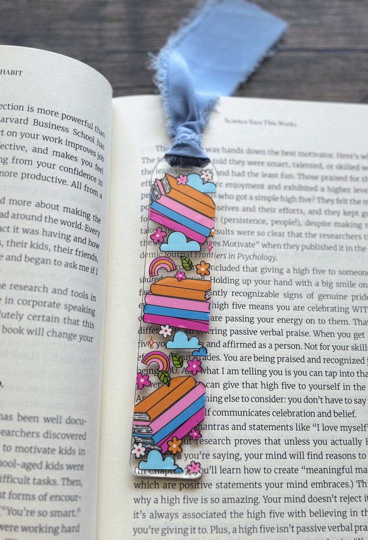 Books, Clouds & Rainbows Bookmark