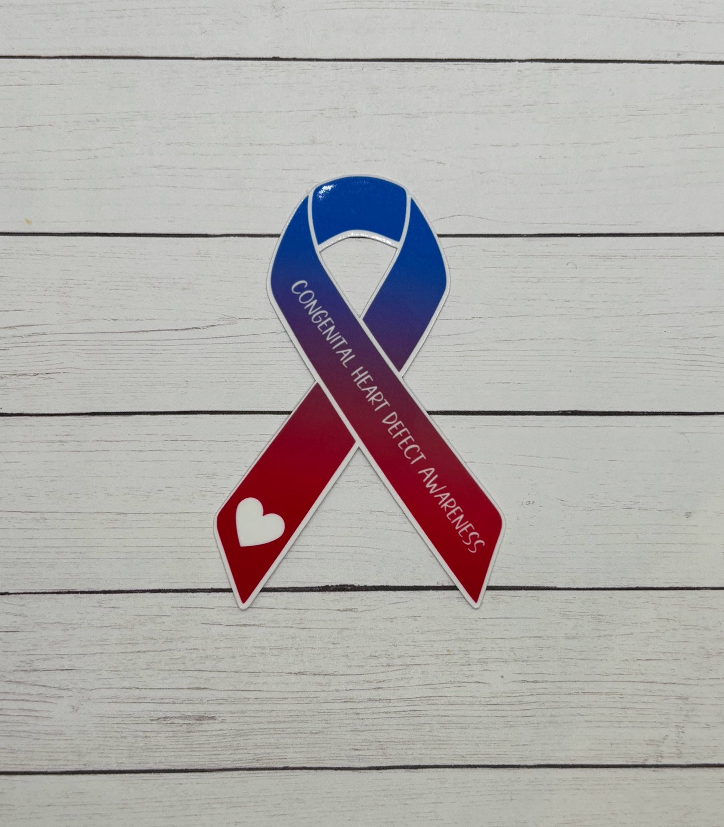 Congenital Heart Defect Awareness Ribbon Sticker or Magnet