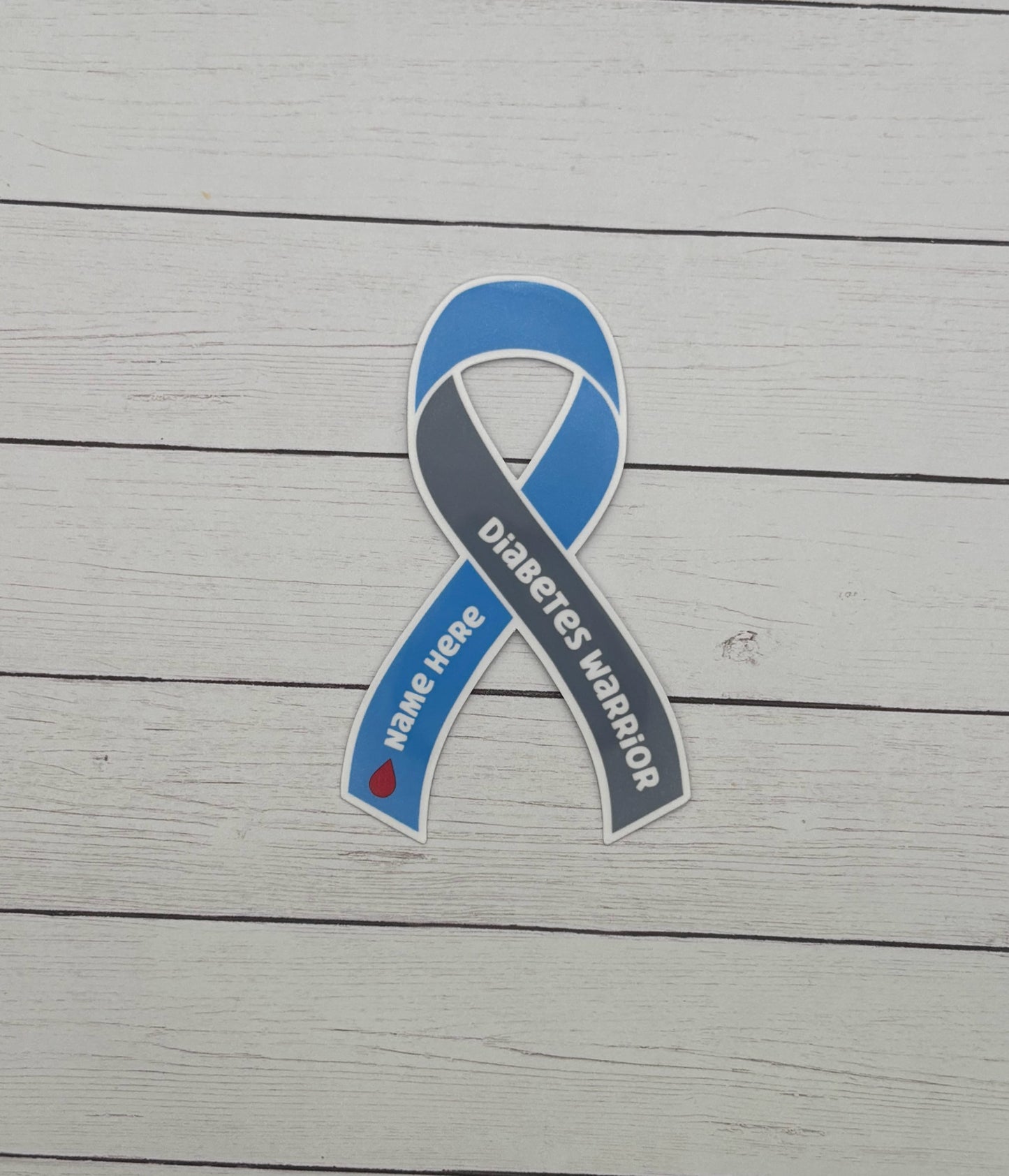 Diabetes Warrior Custom Ribbon Sticker