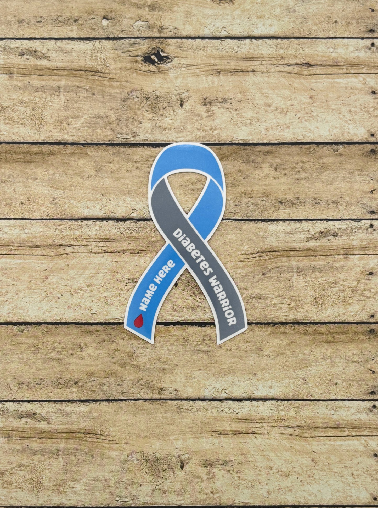 Diabetes Warrior Custom Ribbon Sticker