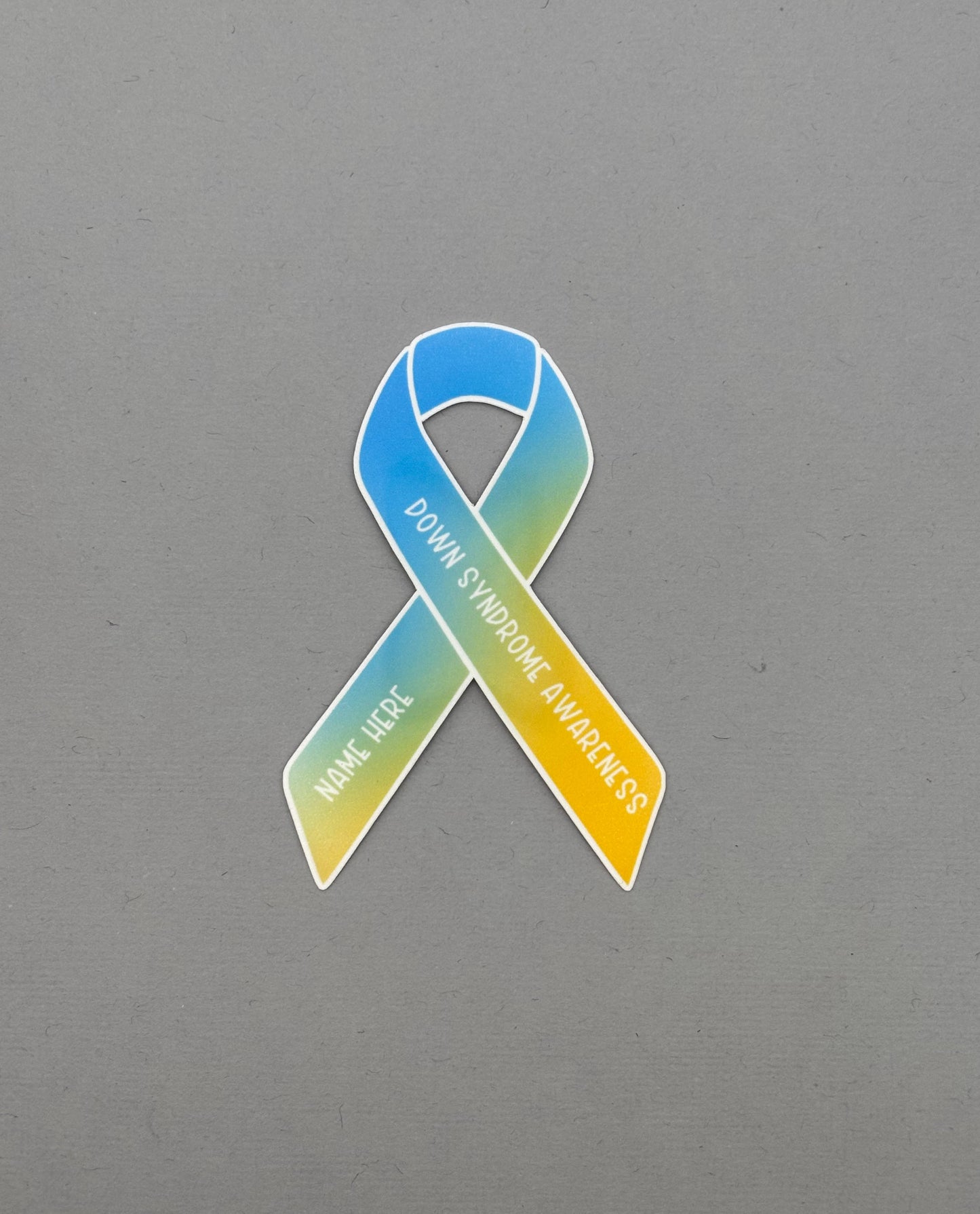 Down Syndrome Awareness Custom Ribbon Sticker
