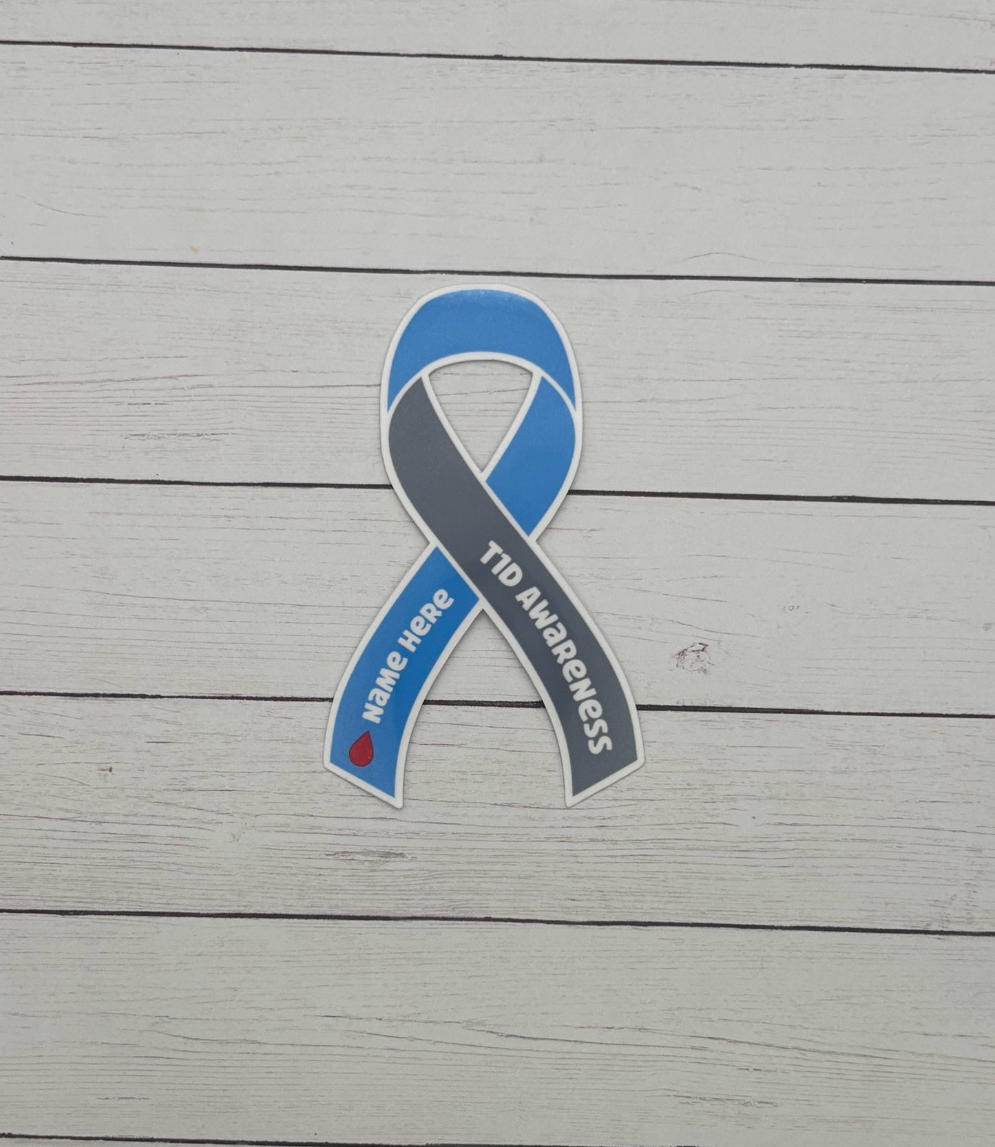 T1D Awareness Custom Ribbon Sticker