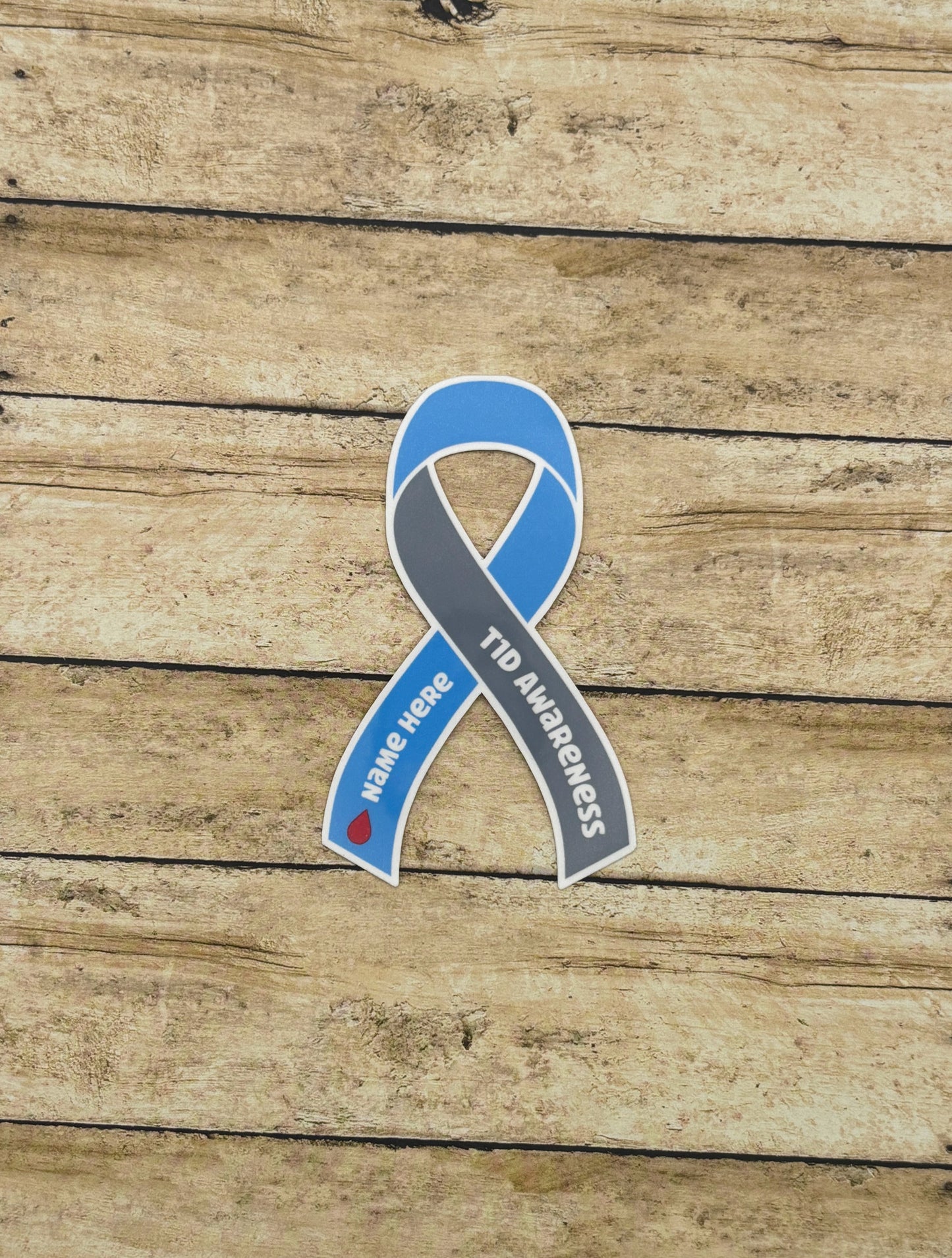 T1D Awareness Custom Ribbon Sticker