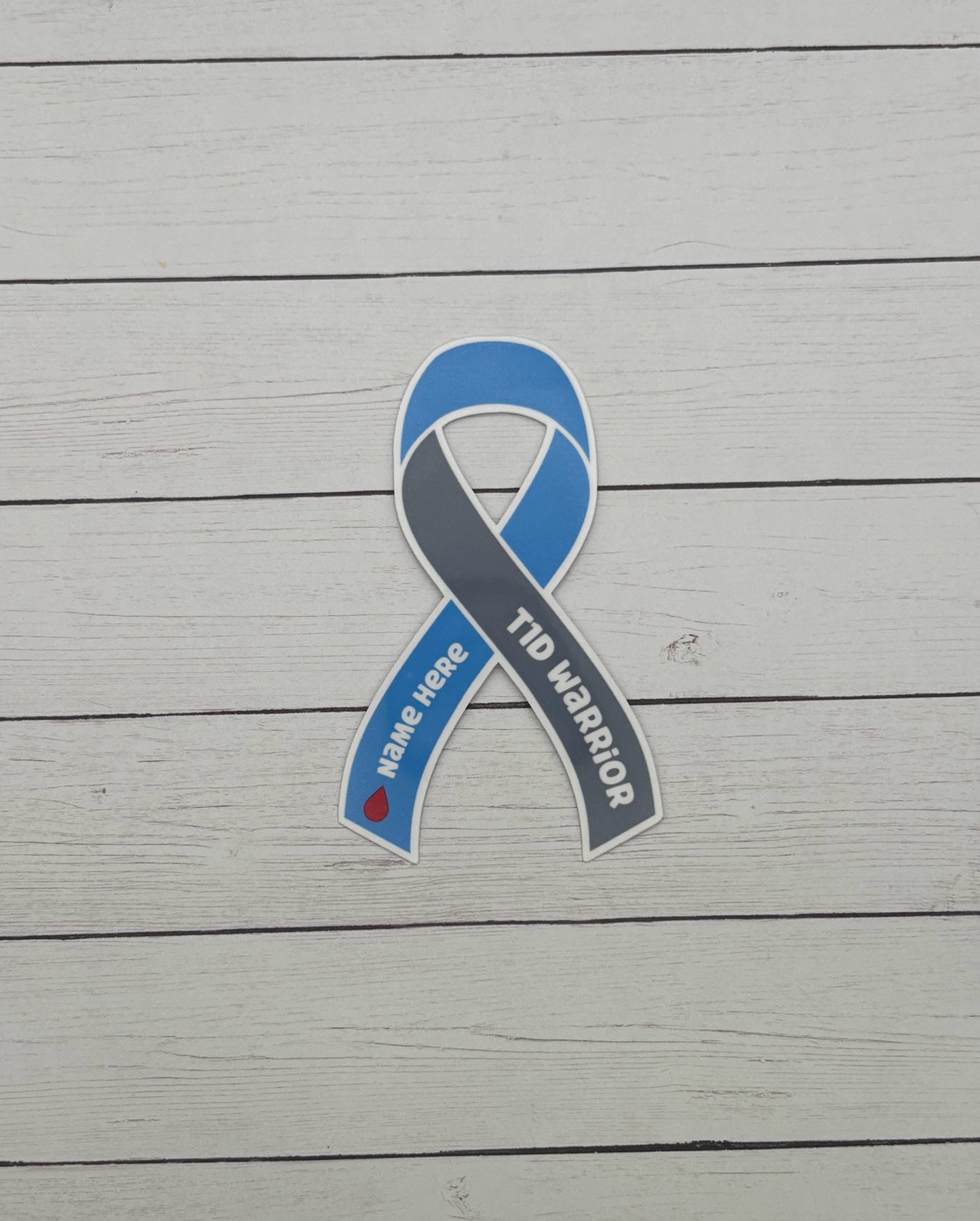 T1D Warrior Custom Ribbon Sticker