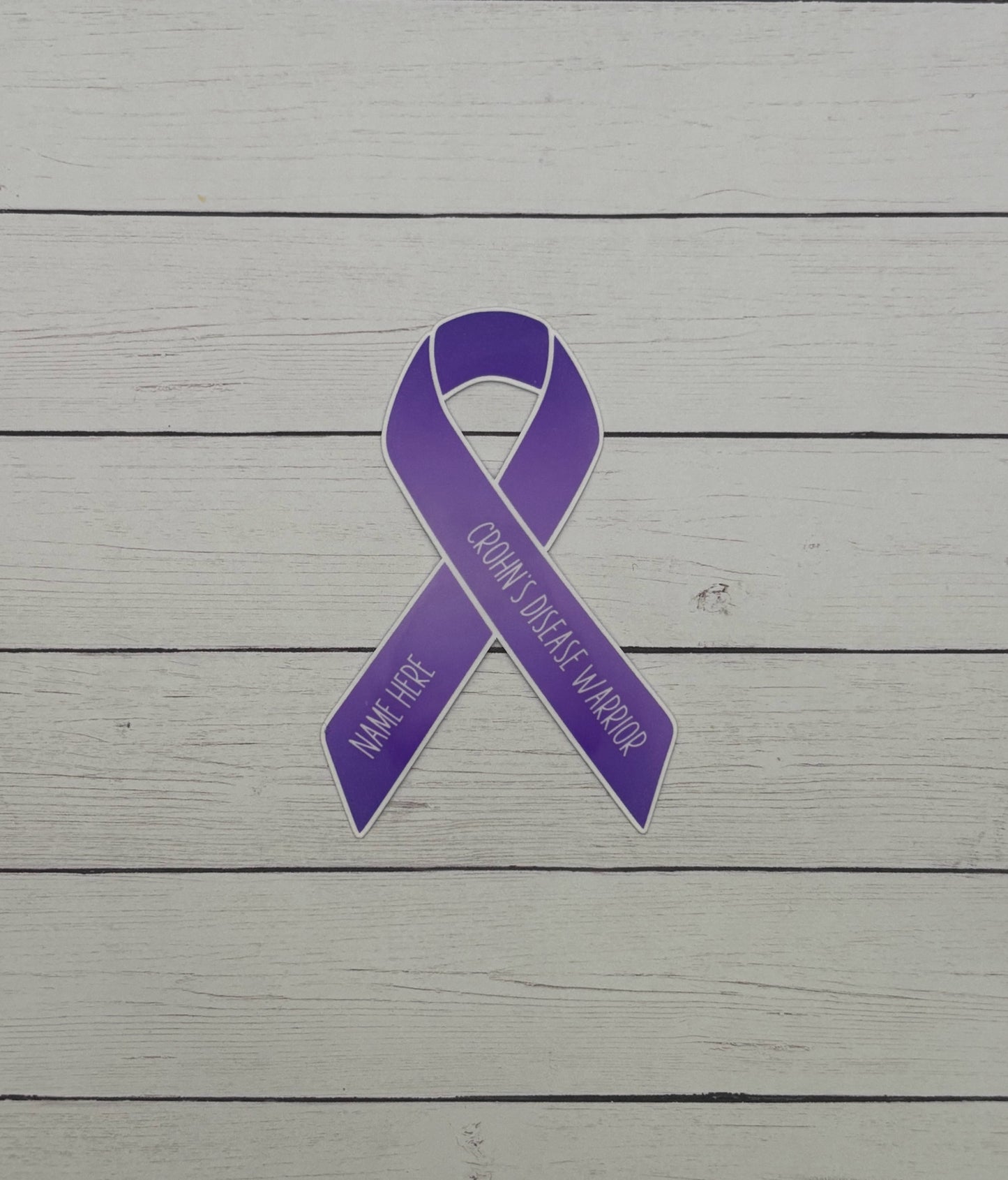 Crohn's Disease Warrior Custom Ribbon Sticker