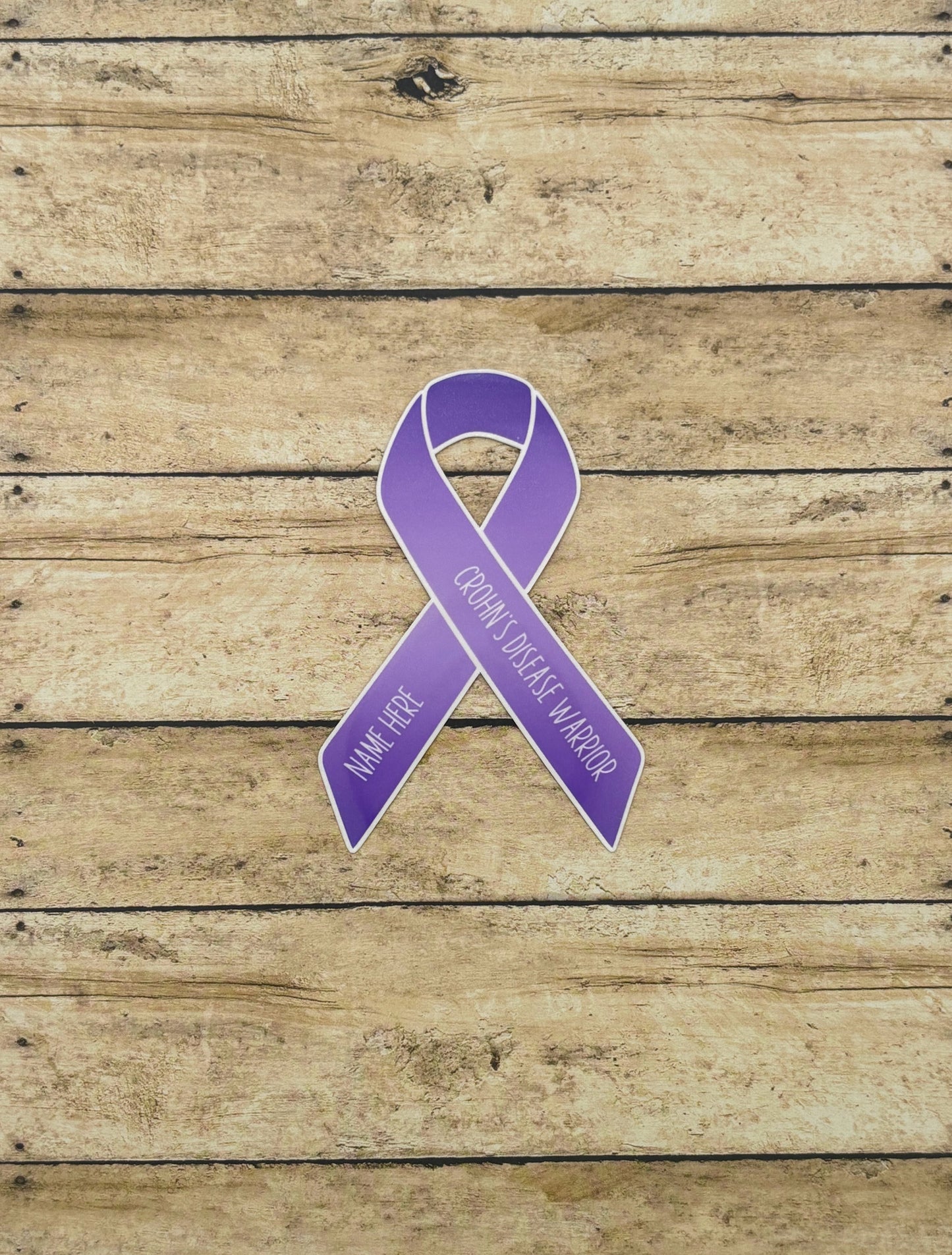 Crohn's Disease Warrior Custom Ribbon Sticker