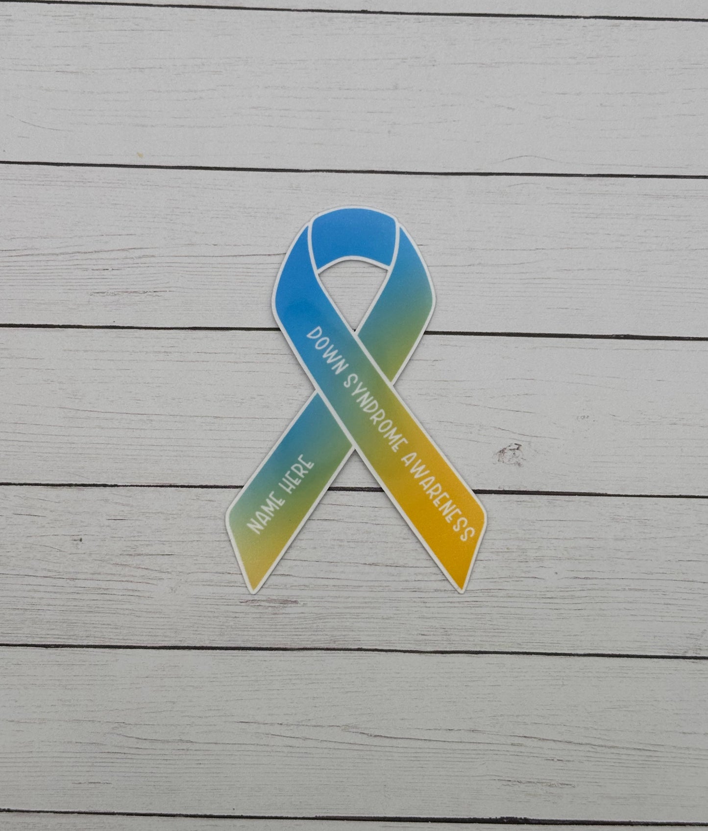 Down Syndrome Awareness Custom Ribbon Sticker
