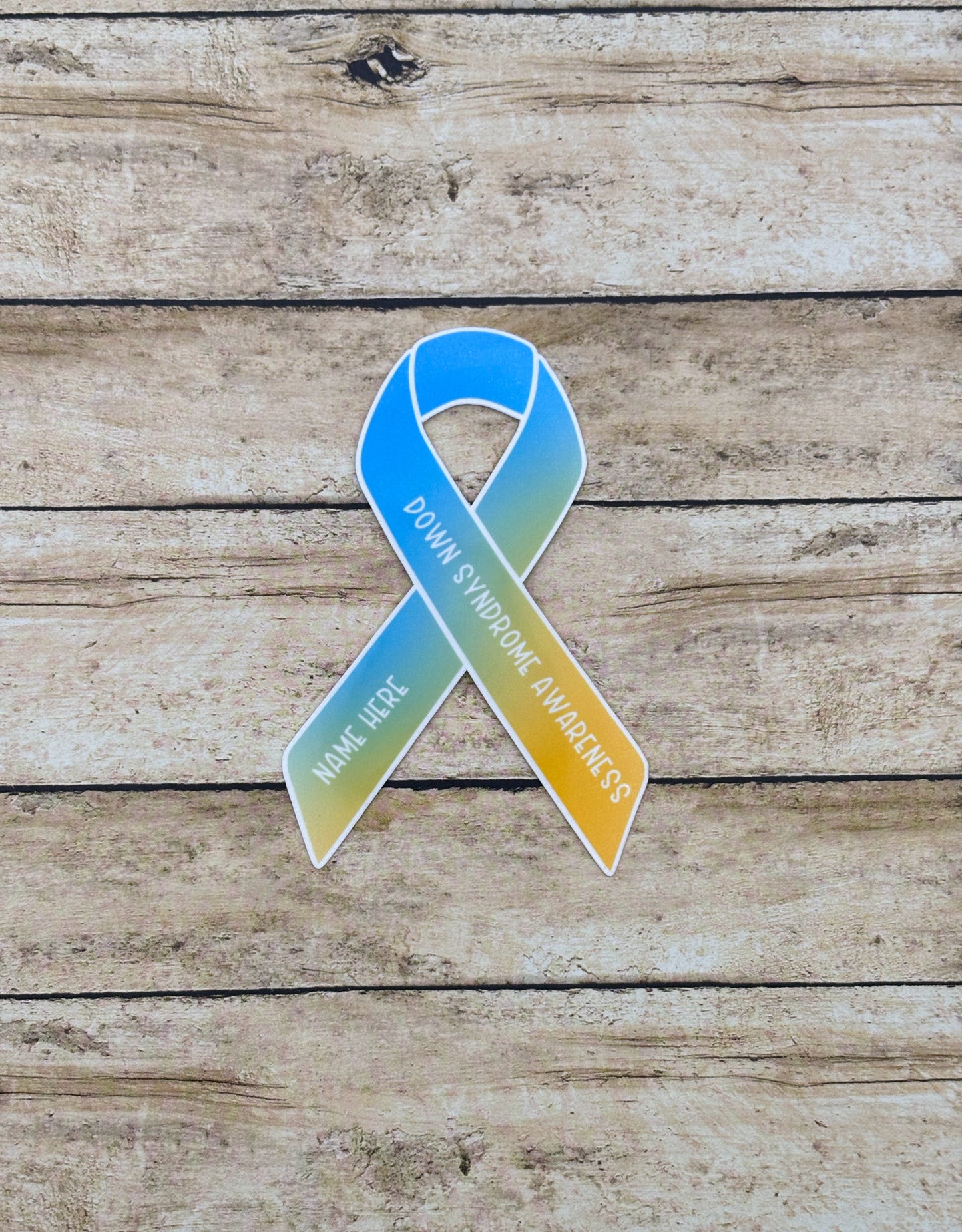 Down Syndrome Awareness Custom Ribbon Sticker