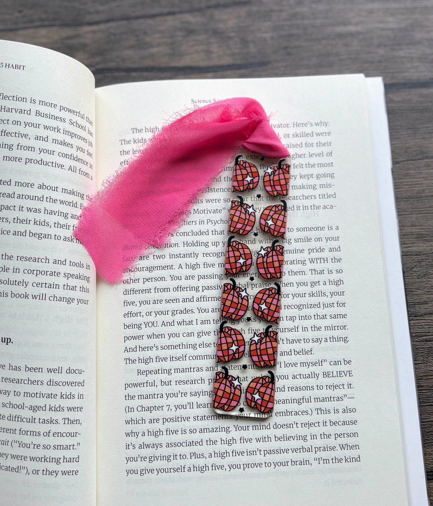 Pink & Orange Disco Pumpkin Bookmark