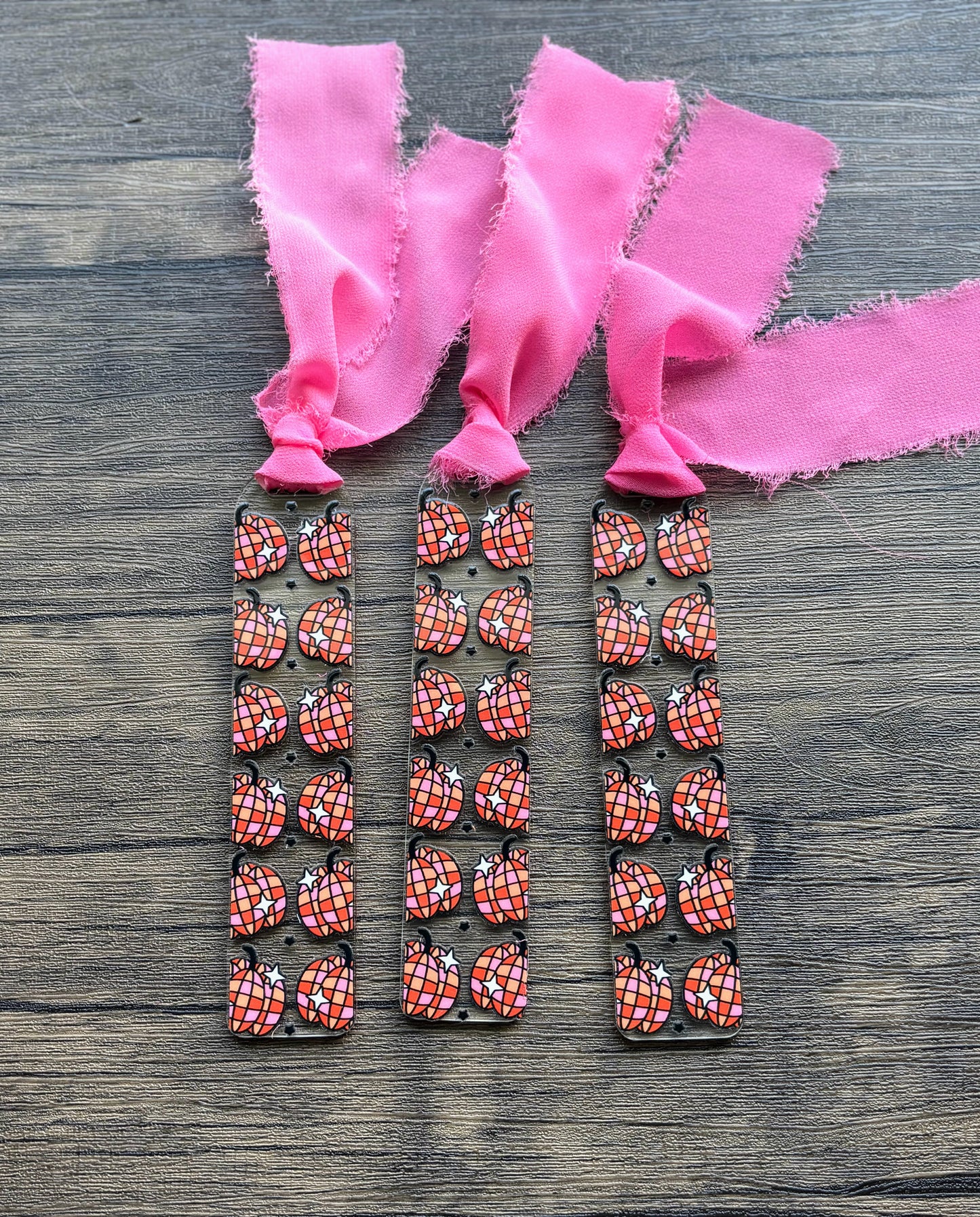 Pink & Orange Disco Pumpkin Bookmark