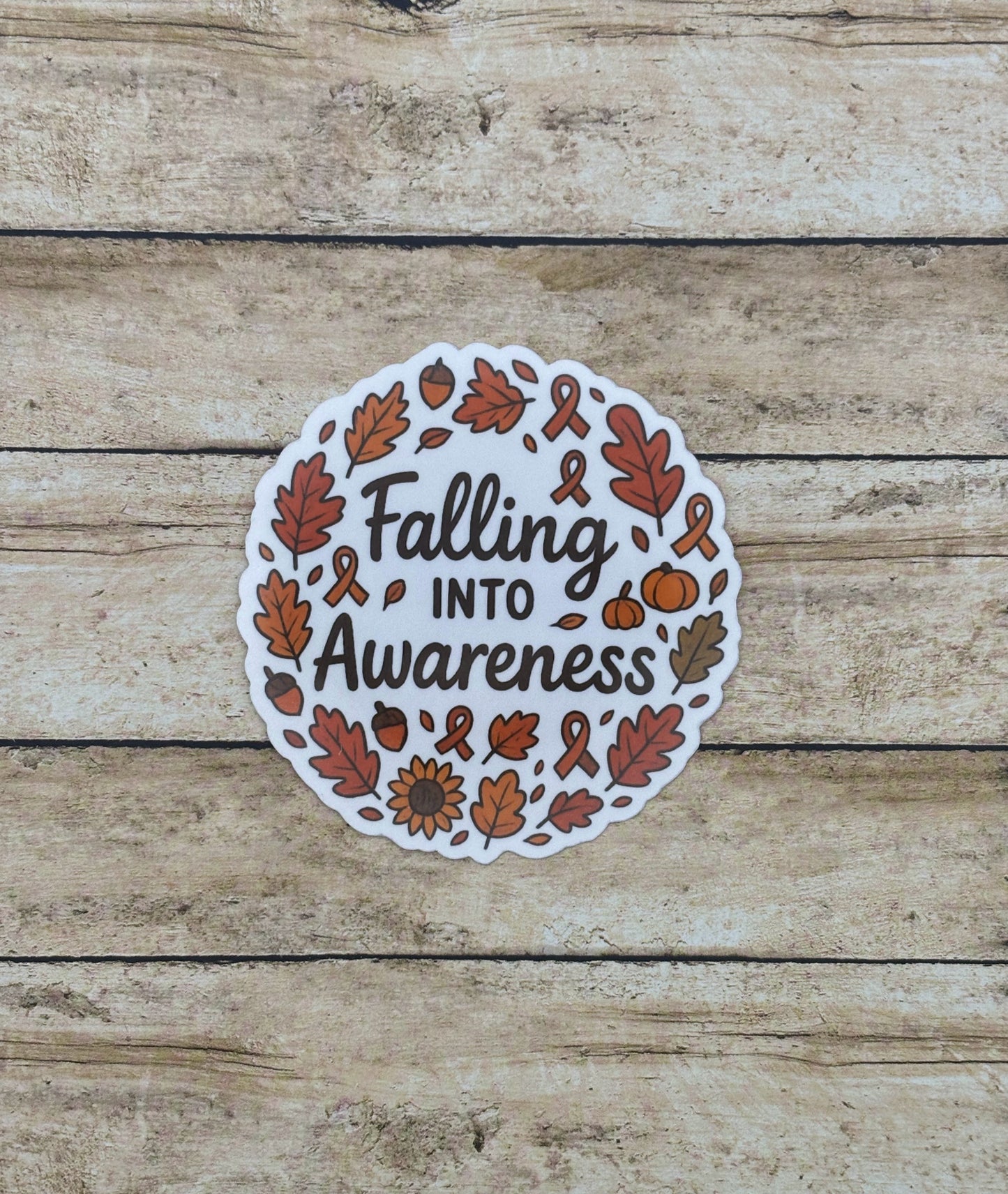 Falling into Awareness Fall Sticker