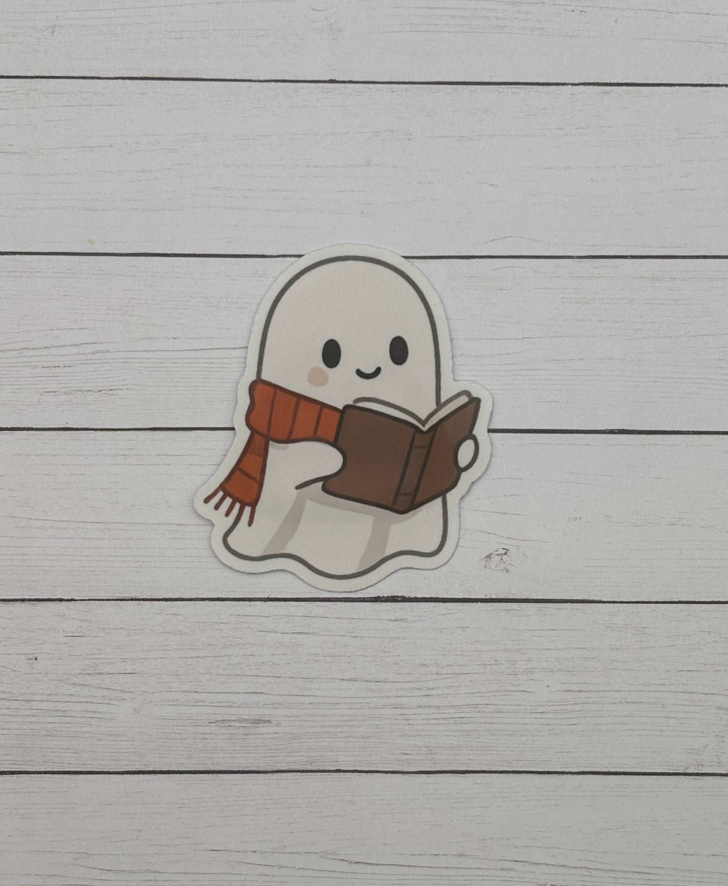 Ghost with Book Sticker
