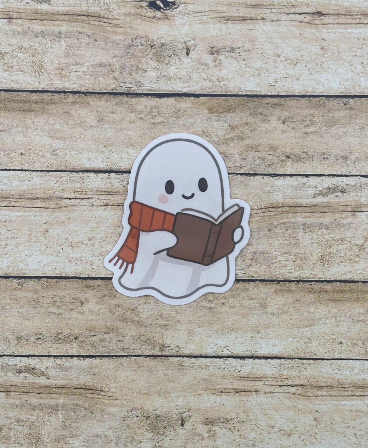 Ghost with Book Sticker