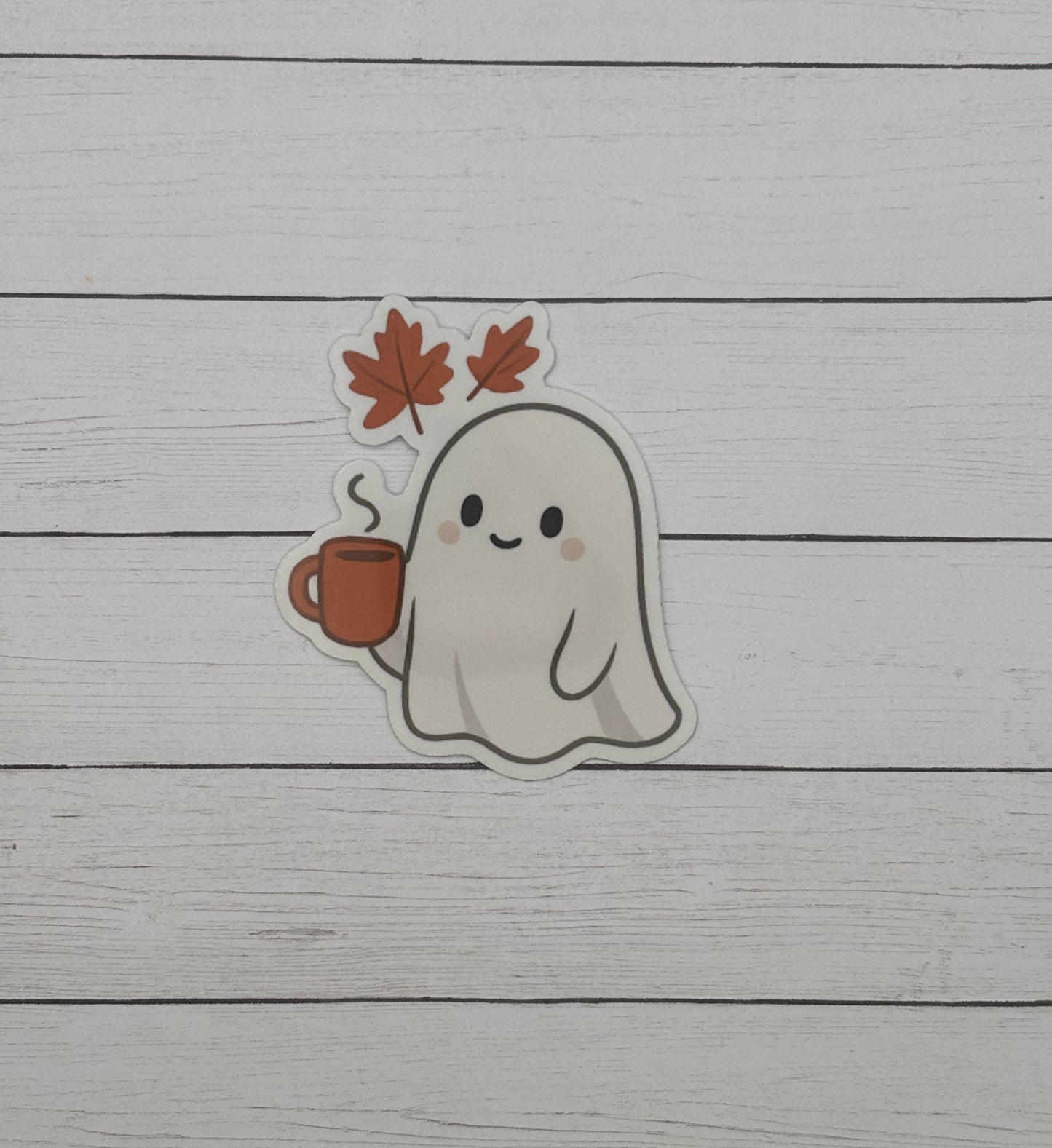 Ghost with Coffee Sticker