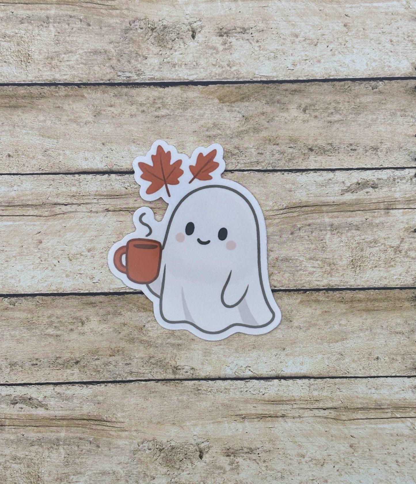 Ghost with Coffee Sticker