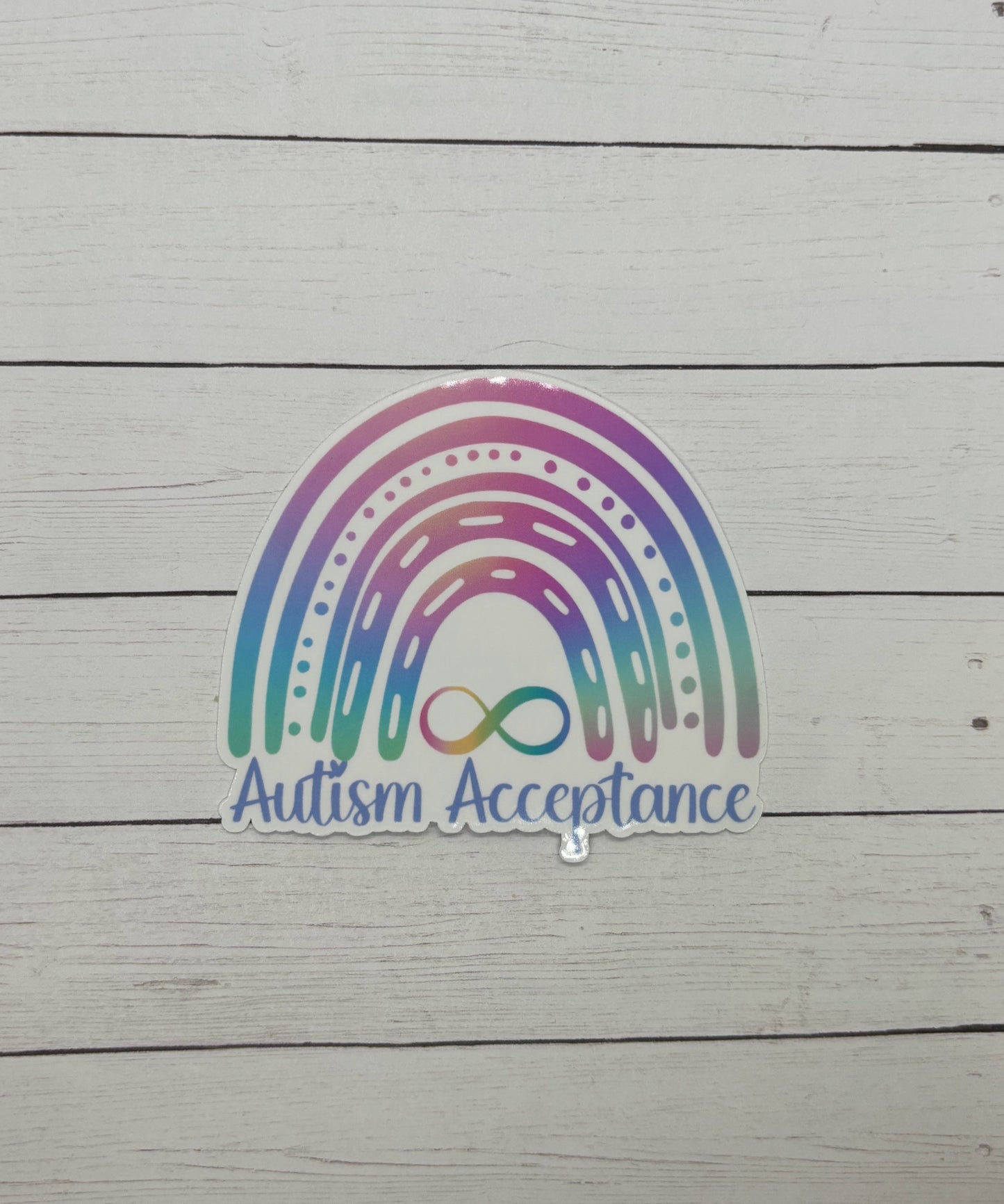 Autism Acceptance Rainbow with Infinity Sticker or Magnet