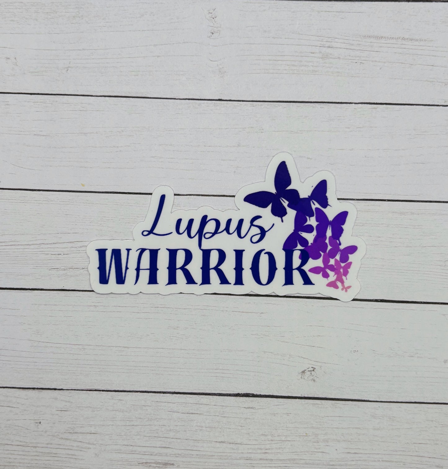 Lupus Warrior Purple Butterflies Sticker or Magnet