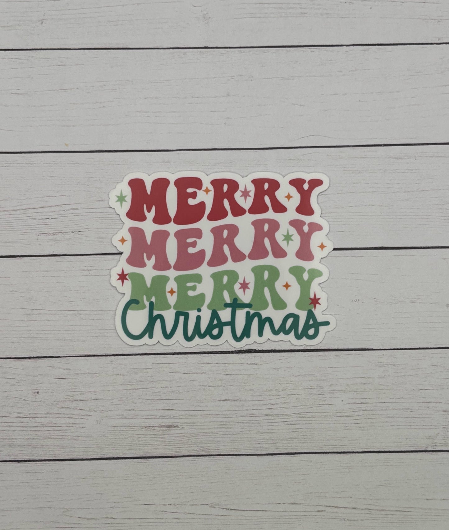 Merry Christmas Retro Sticker