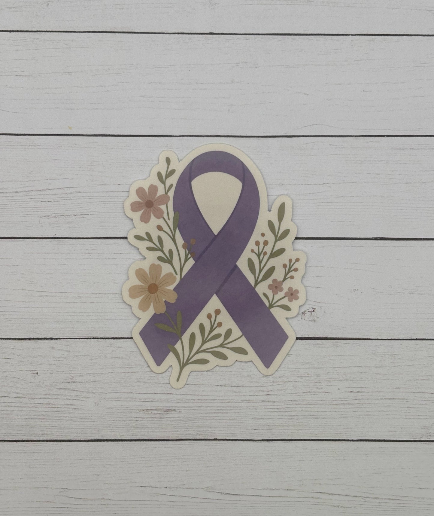 Overdose Awareness Ribbon with Flowers Sticker