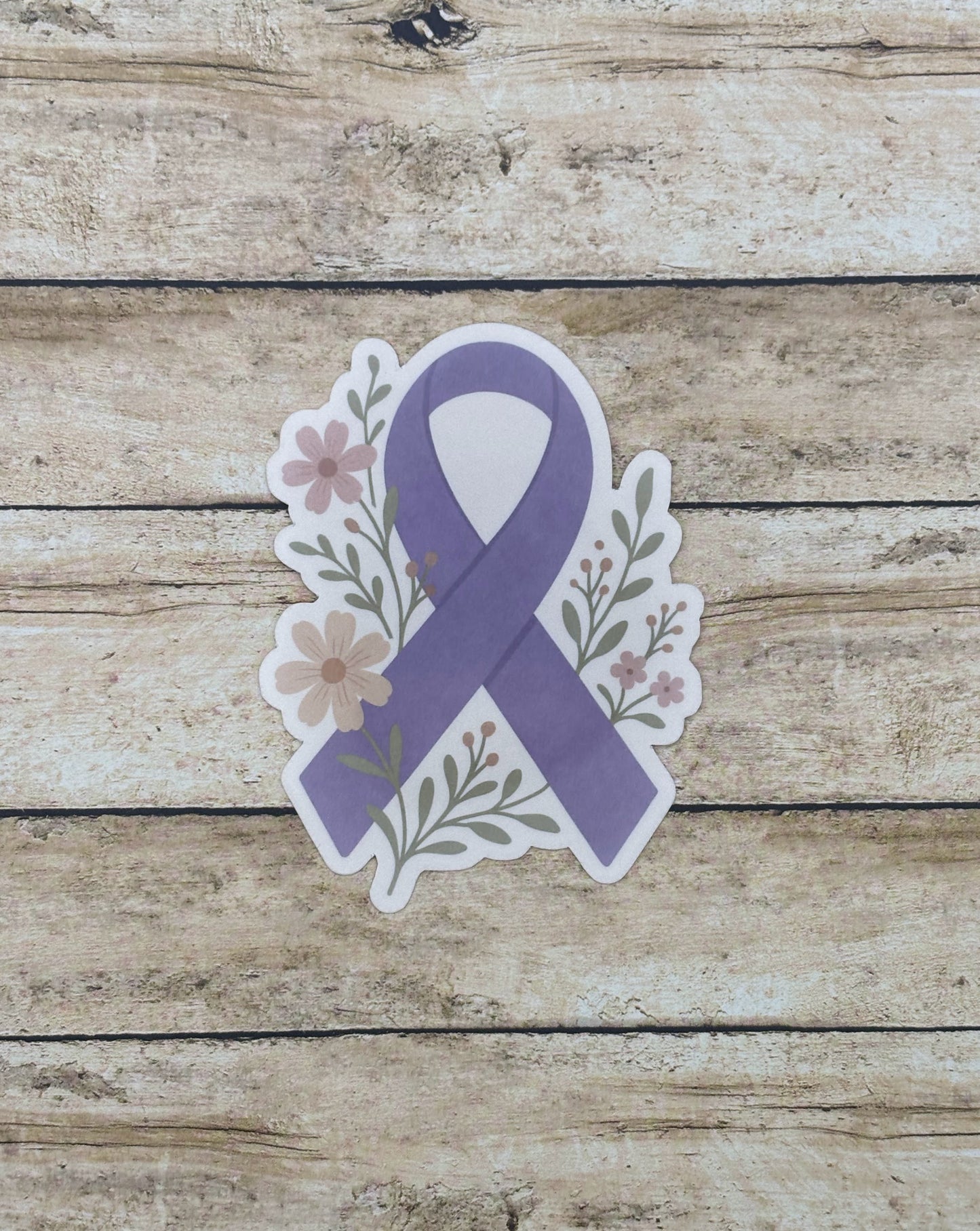 Overdose Awareness Ribbon with Flowers Sticker