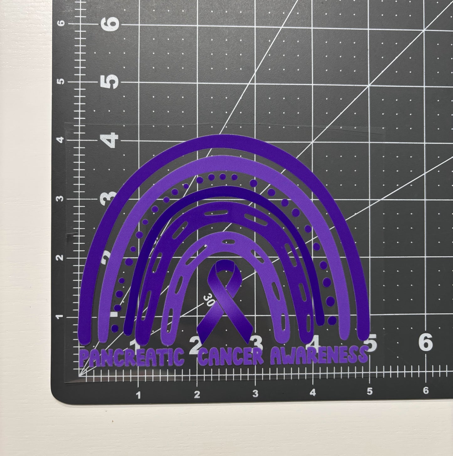 Pancreatic Cancer Awareness Rainbow Car Decal