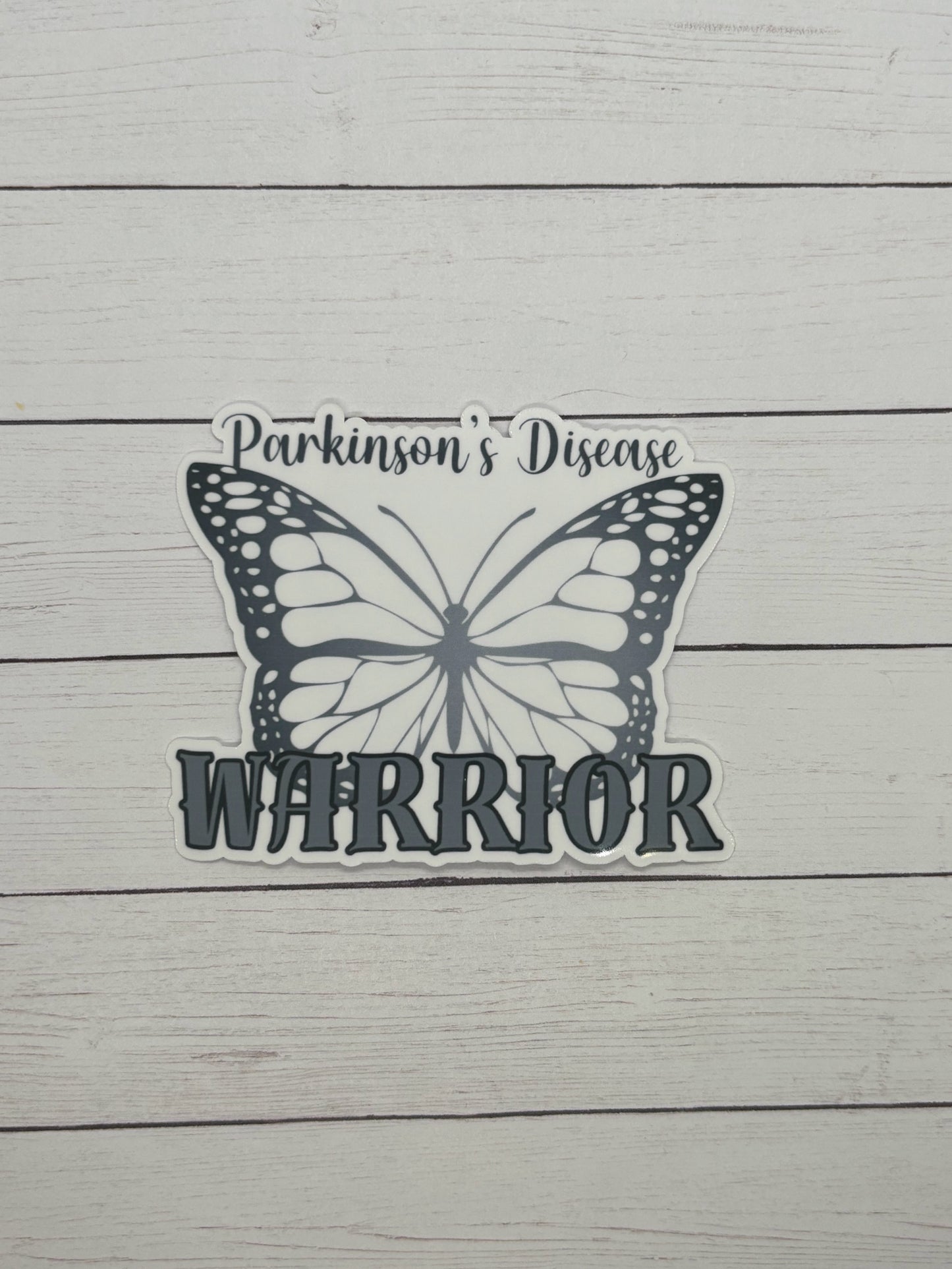 Parkinson's Disease Warrior Butterfly Sticker or Magnet