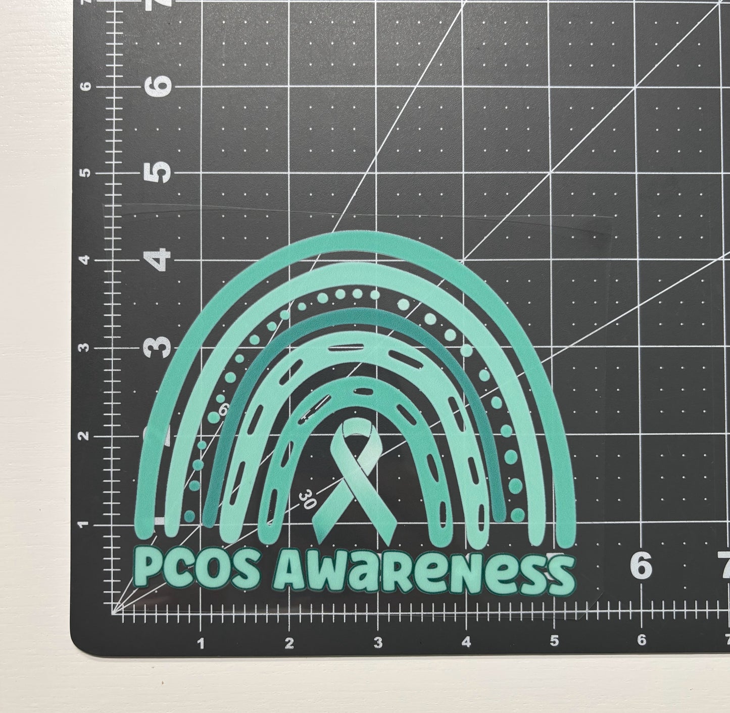 PCOS Awareness Rainbow Car Decal